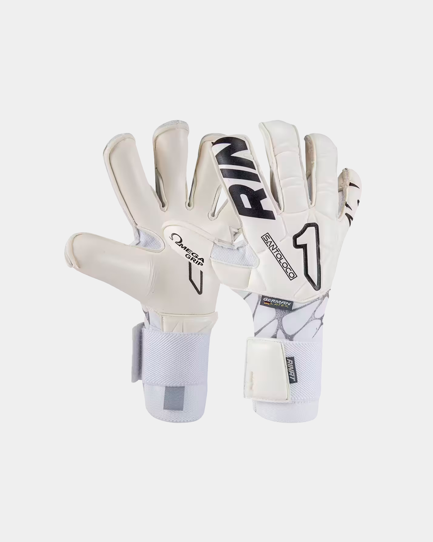 Rinat Santoloco Alpha Gants De Gardien – Ergo-Roll, Paume Omega Grip, Latex Naturel Dos, Gazon Naturel, Haut De Gamme