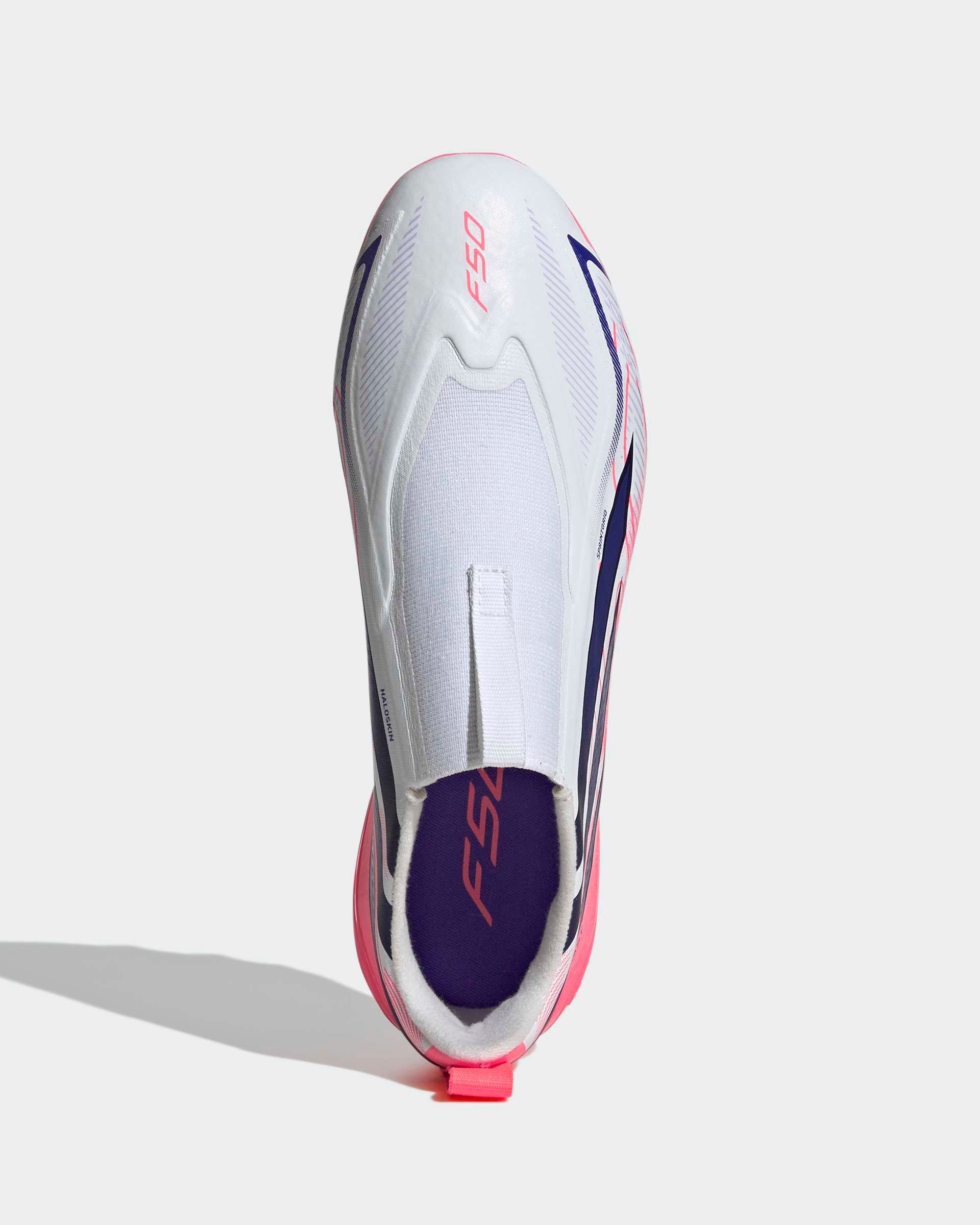 Chuteiras Adidas F50 Hyperfast League LL AG Júnior Branca/Rosa Adidas