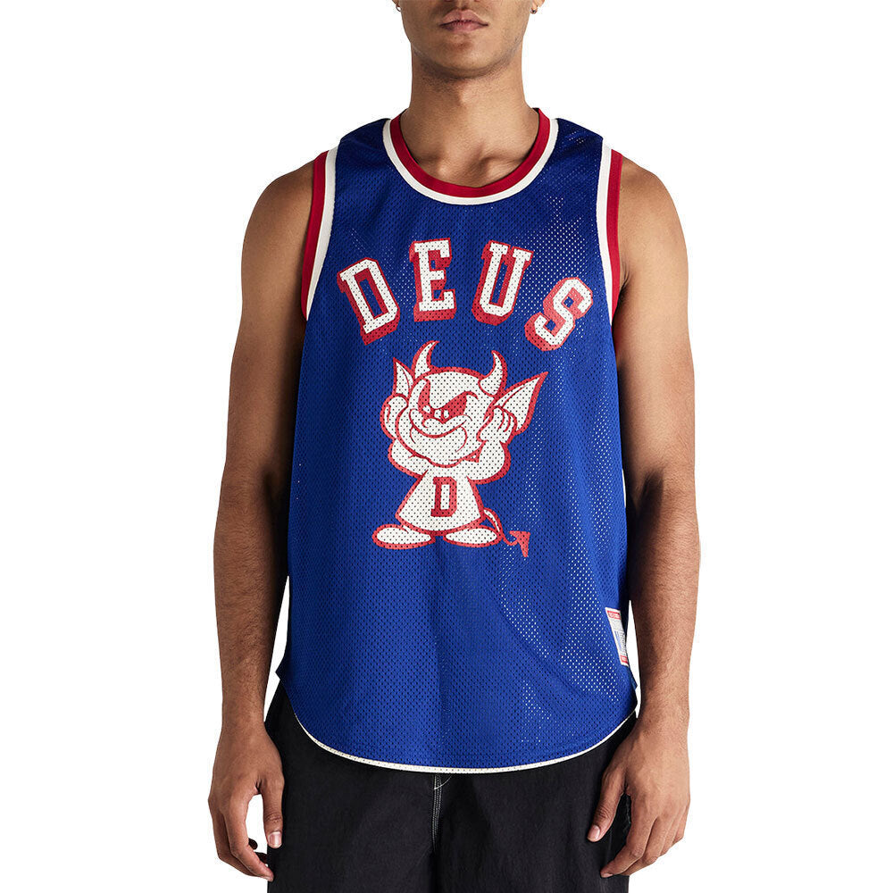 Deus Ex Machina T-Shirt de Alças Reversível Bege/Azul Deus Ex Machina