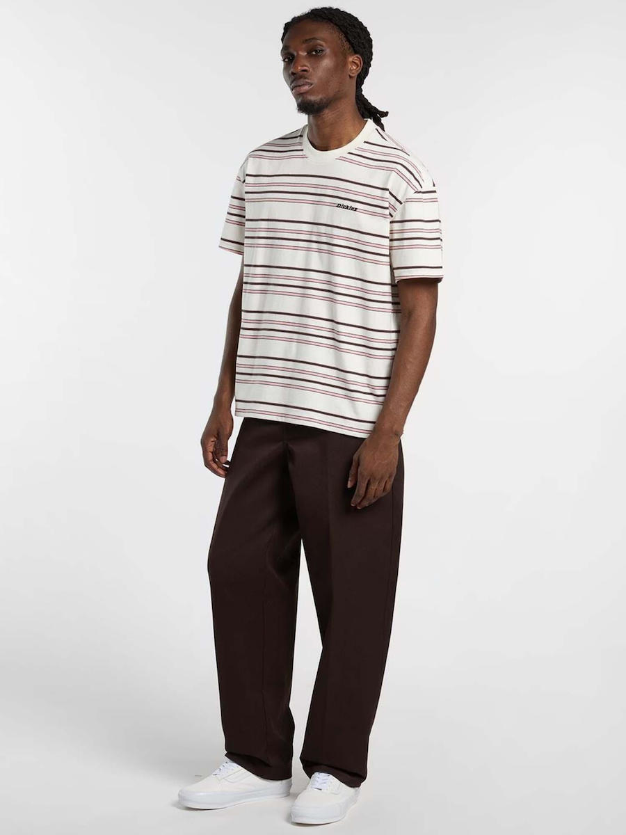 T-shirt Homem Dickies East Liberty Stripe Bege/Rosa Dickies