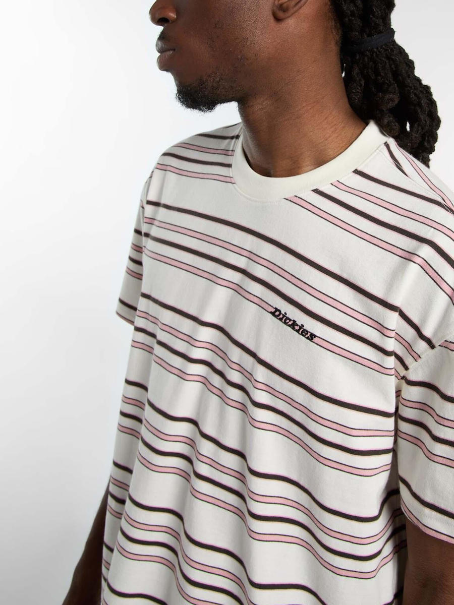 T-shirt Homem Dickies East Liberty Stripe Bege/Rosa Dickies
