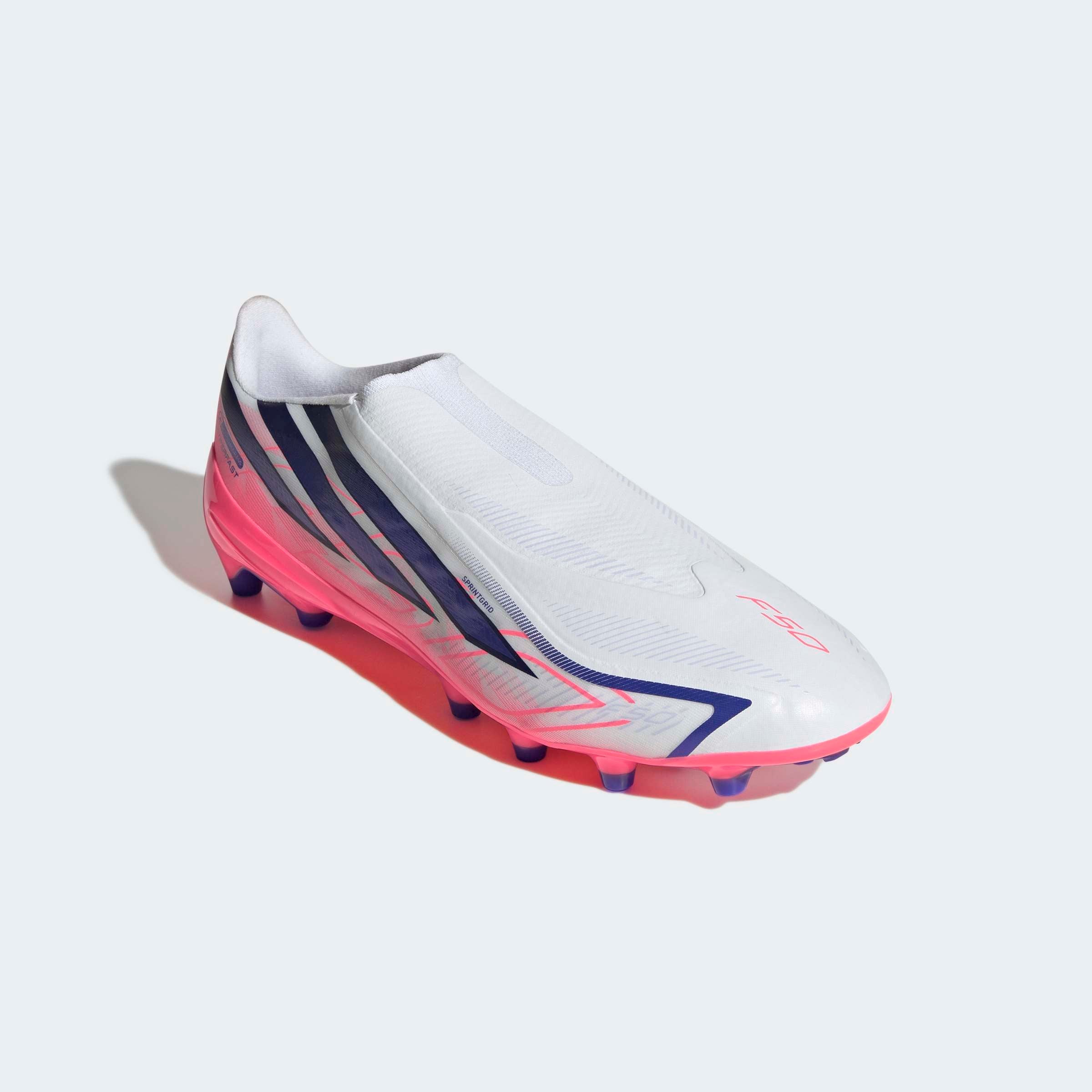 Chuteiras Adidas F50 Hyperfast League LL AG Branca/Rosa Adidas