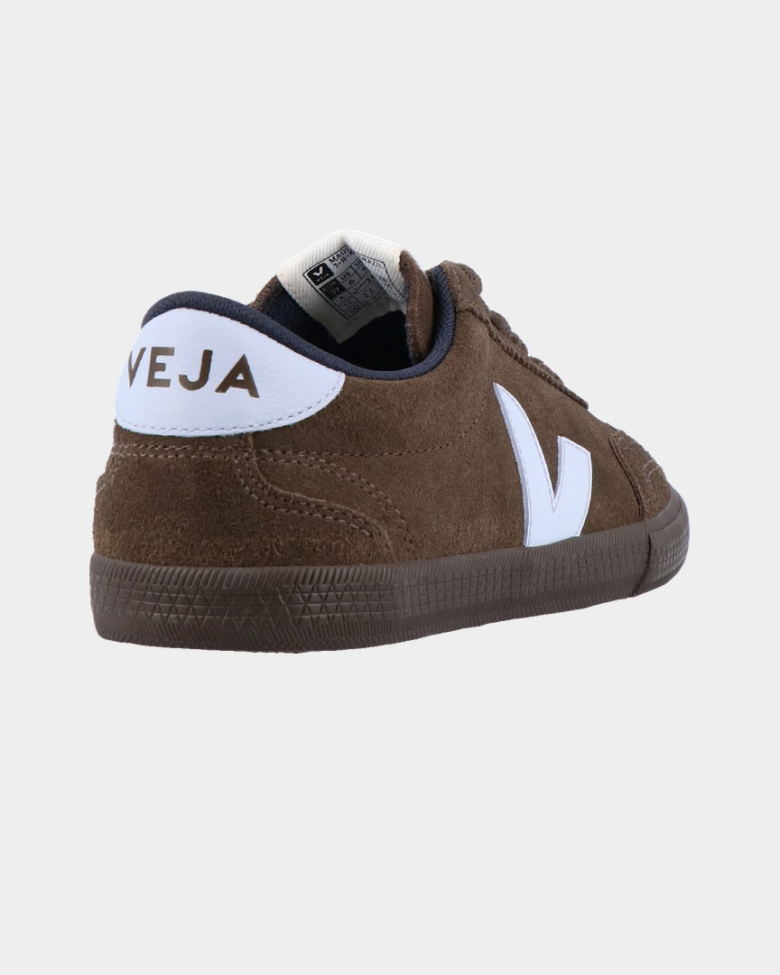 Sapatilhas Mulher Veja Volley Suede Castanho/Azul vista traseira