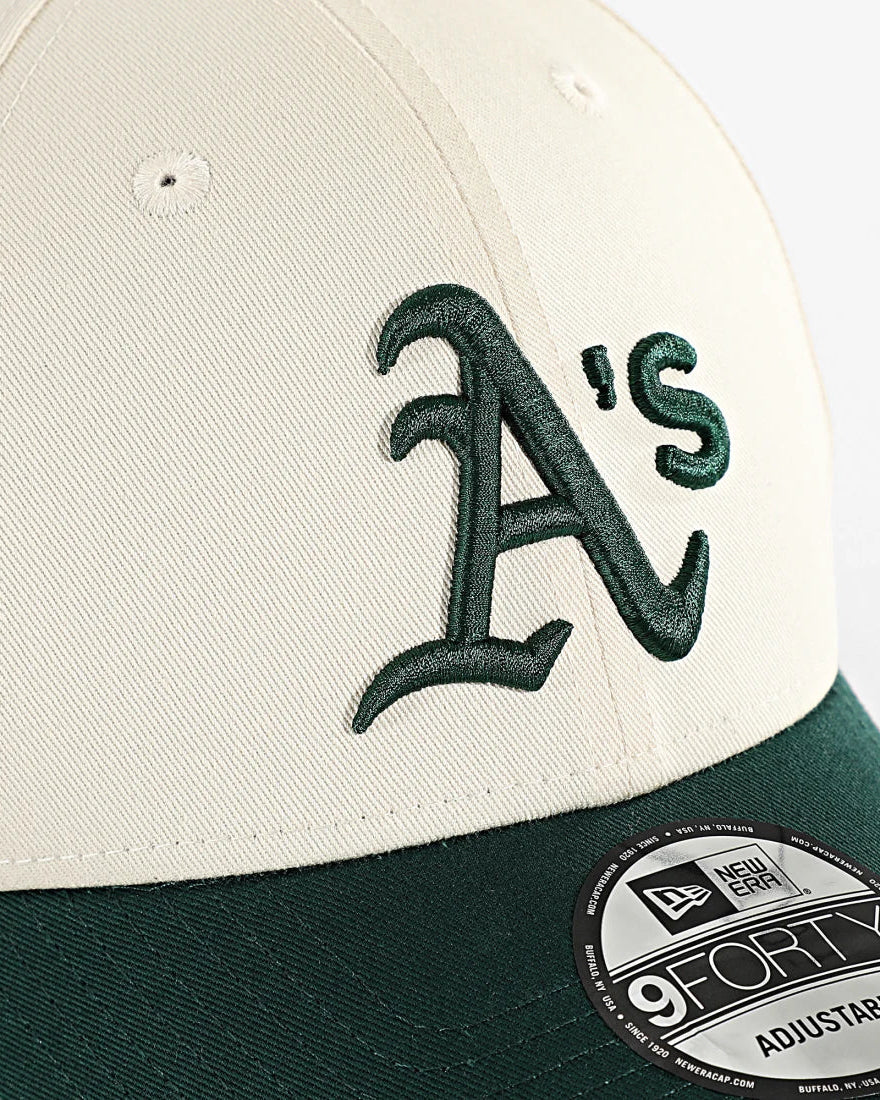 Boné New Era Oakland Athletics Ajustável Colour Block Bege/Verde New Era