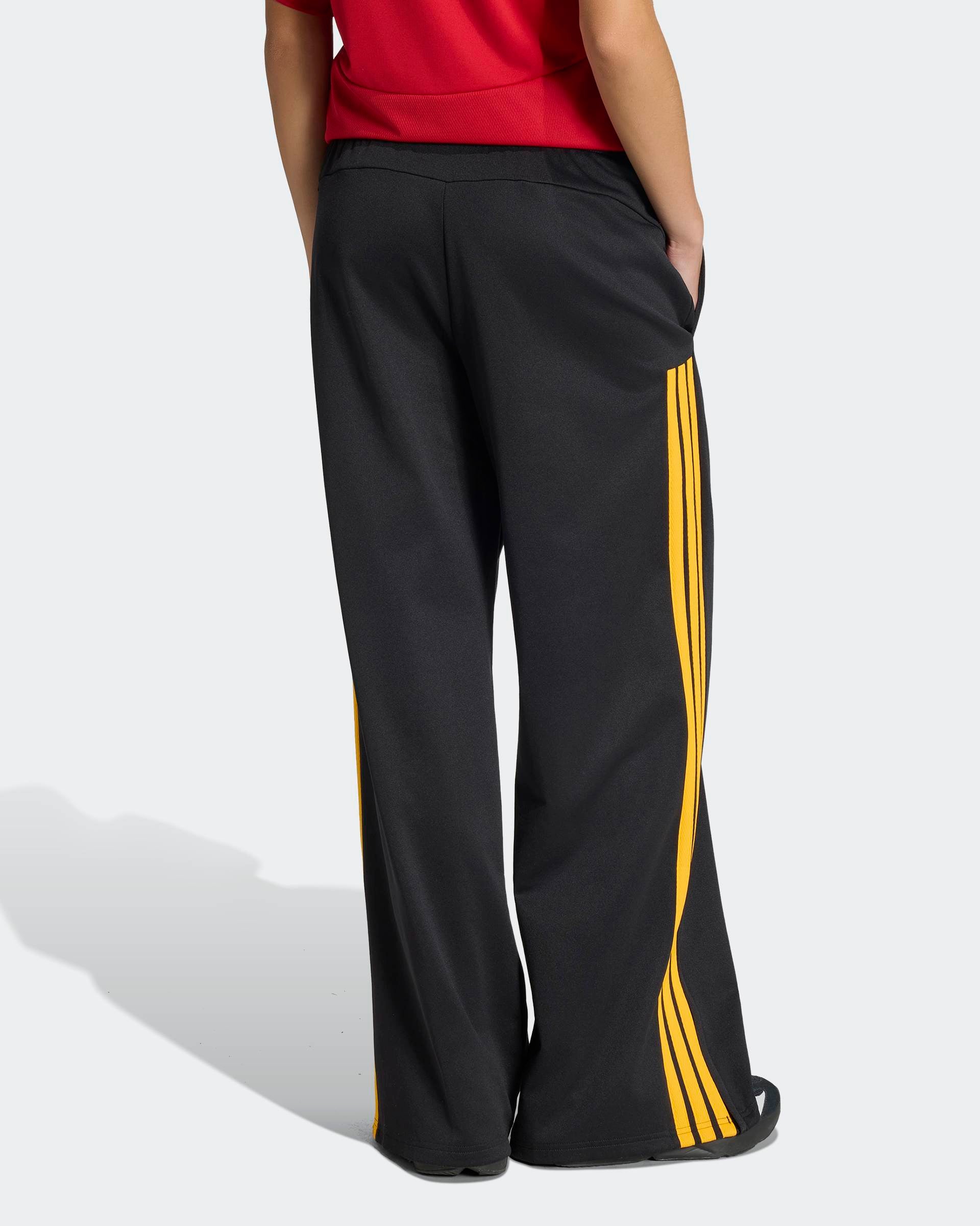 Calças Largas Mulher Adidas 3S Pretas/Amarelo Adidas