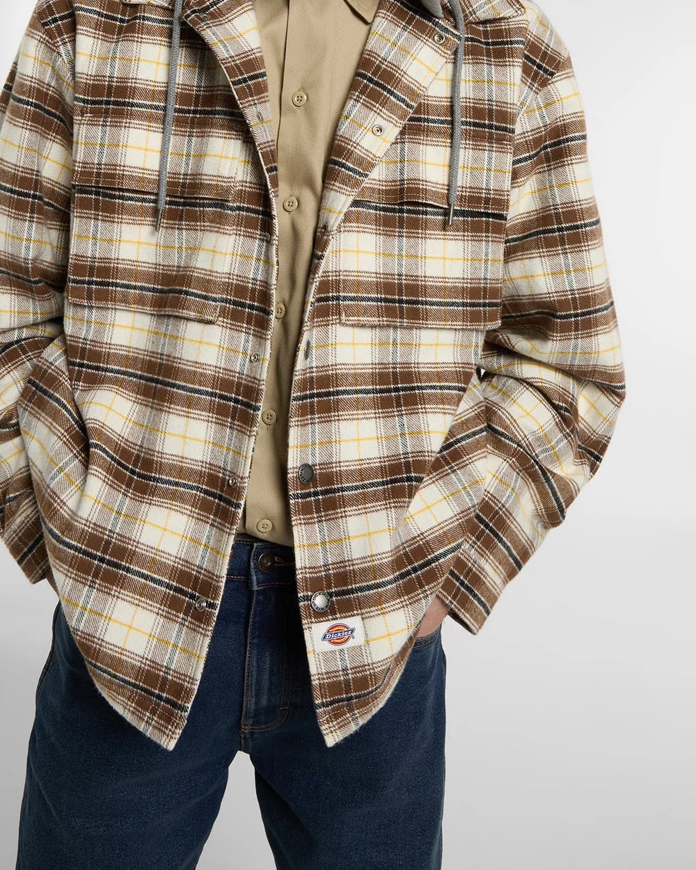 Camisa Homem Dickies Eustis Bege/Castanho Dickies