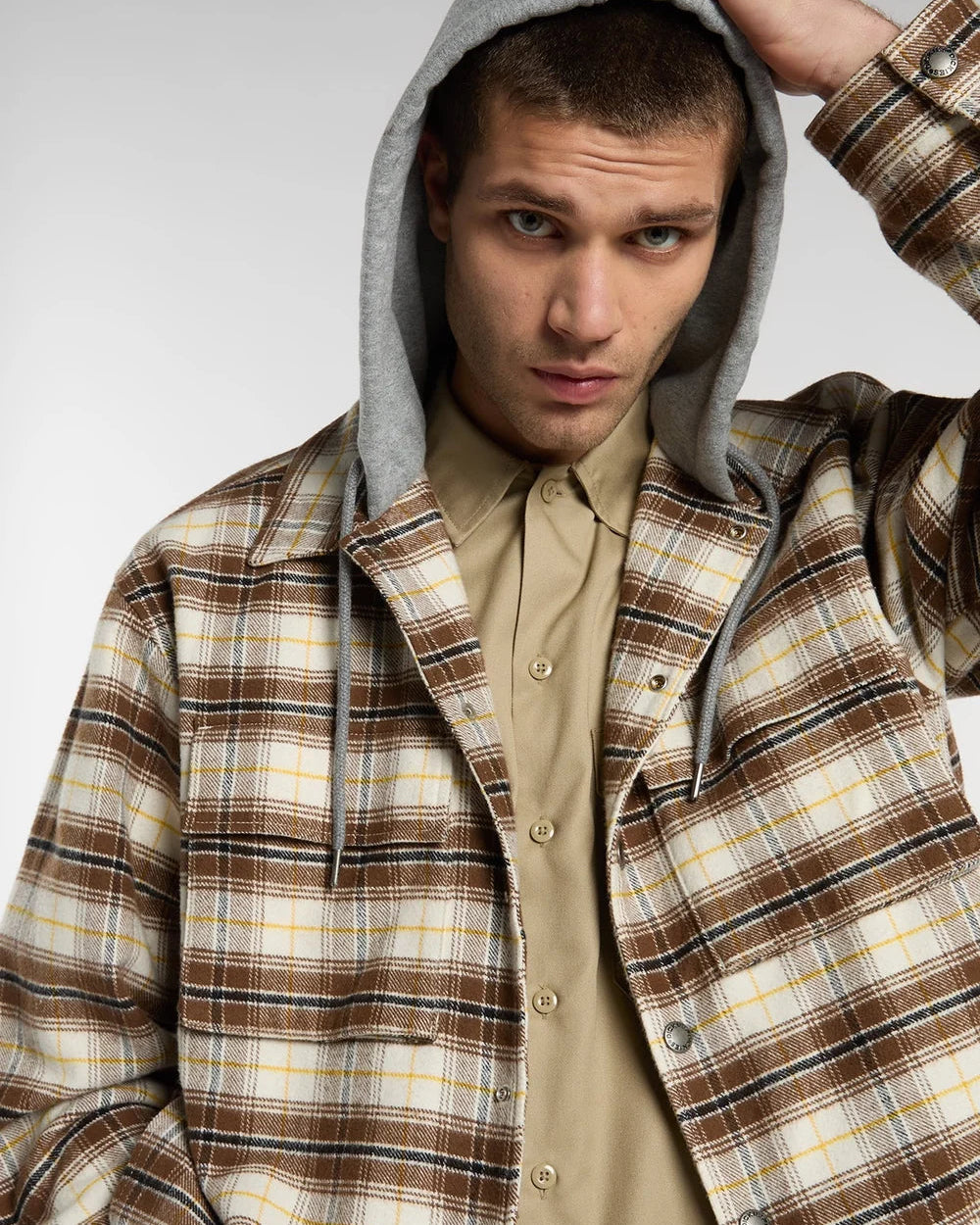 Camisa Homem Dickies Eustis Bege/Castanho Dickies