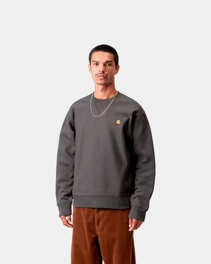 Camisola Homem Carhartt WIP American Script Cinza Carhartt