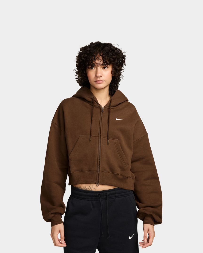 Casaco Mulher Nike Studio Cropped Cardado Castanho Nike