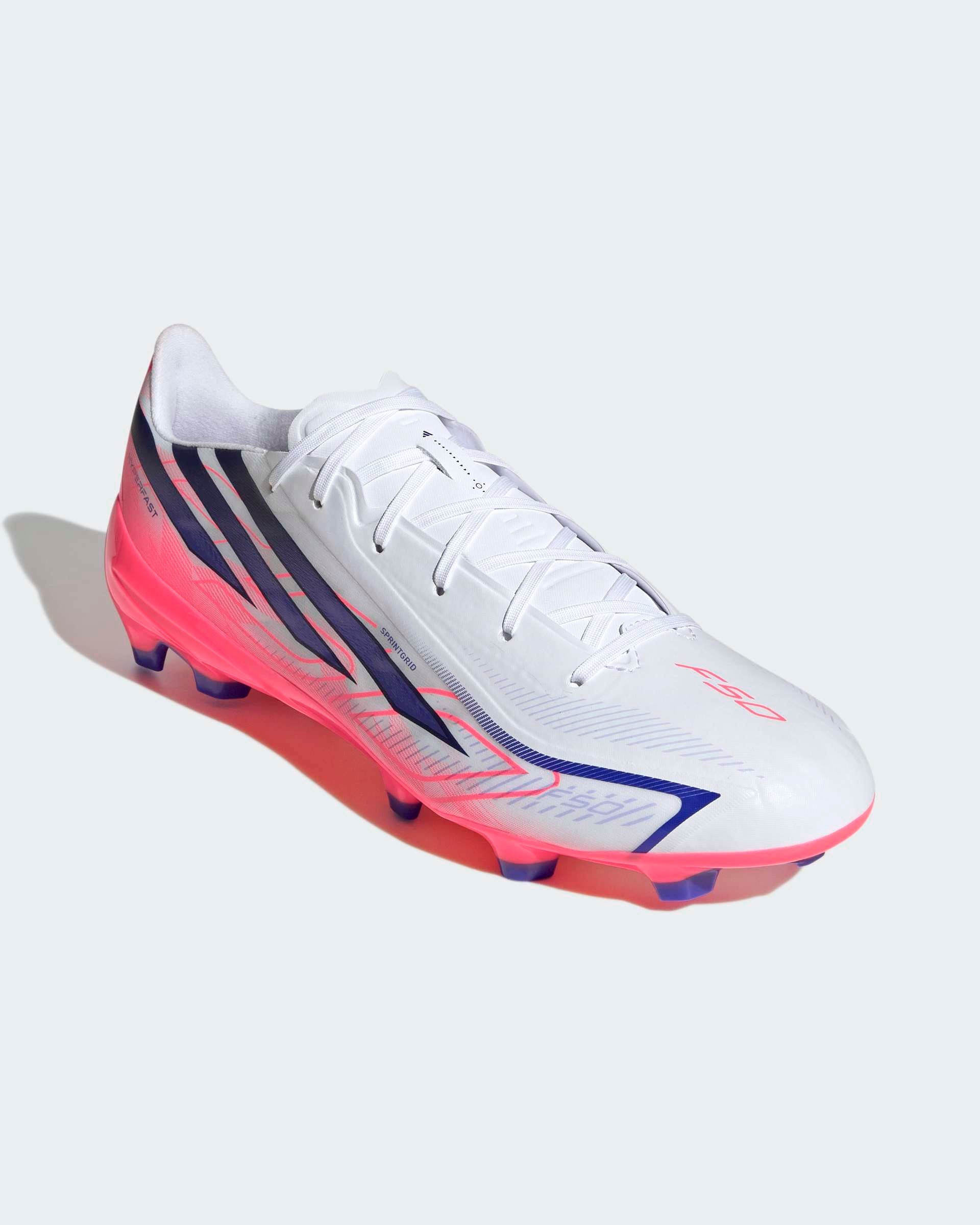 Chuteiras Adidas F50 Hyperfast League FG Branco/Rosa Adidas