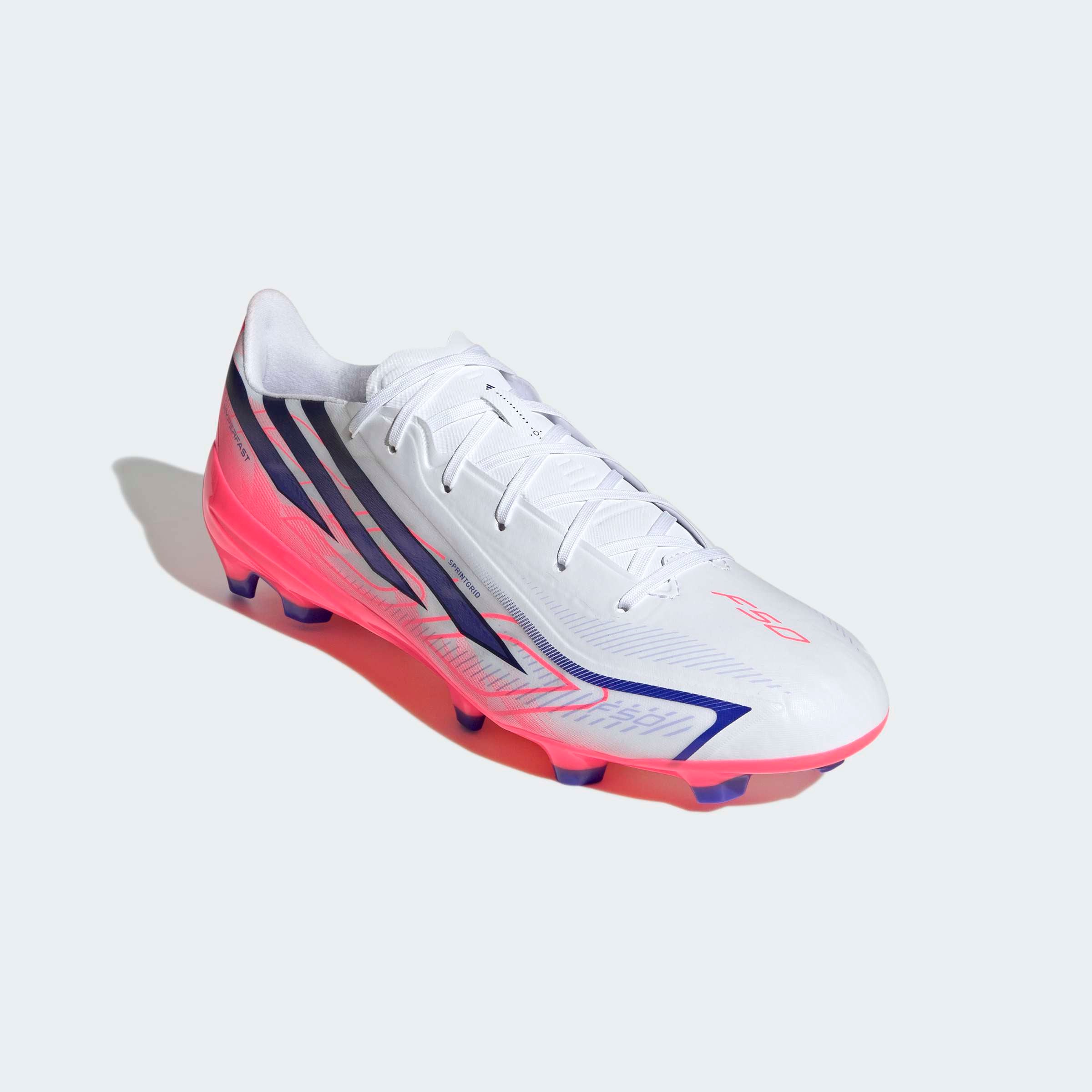 Chuteiras Adidas F50 Hyperfast League FG Branco/Rosa Adidas