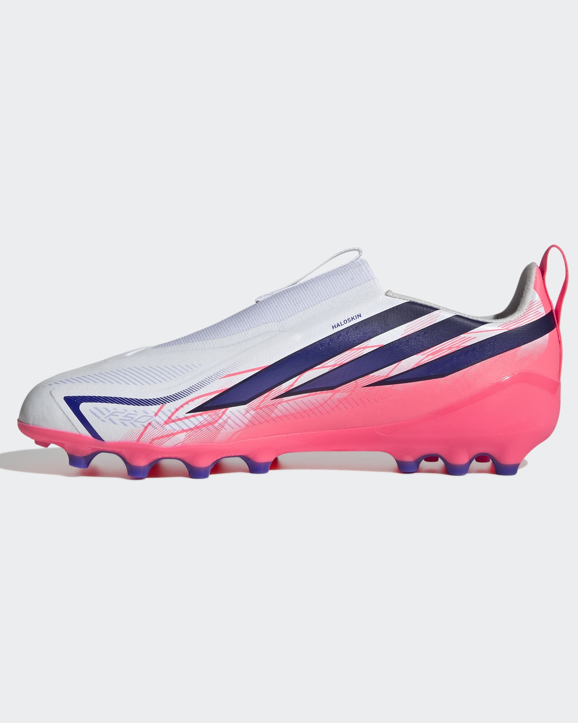 Chuteiras Adidas F50 Hyperfast League LL AG Júnior Branca/Rosa Adidas