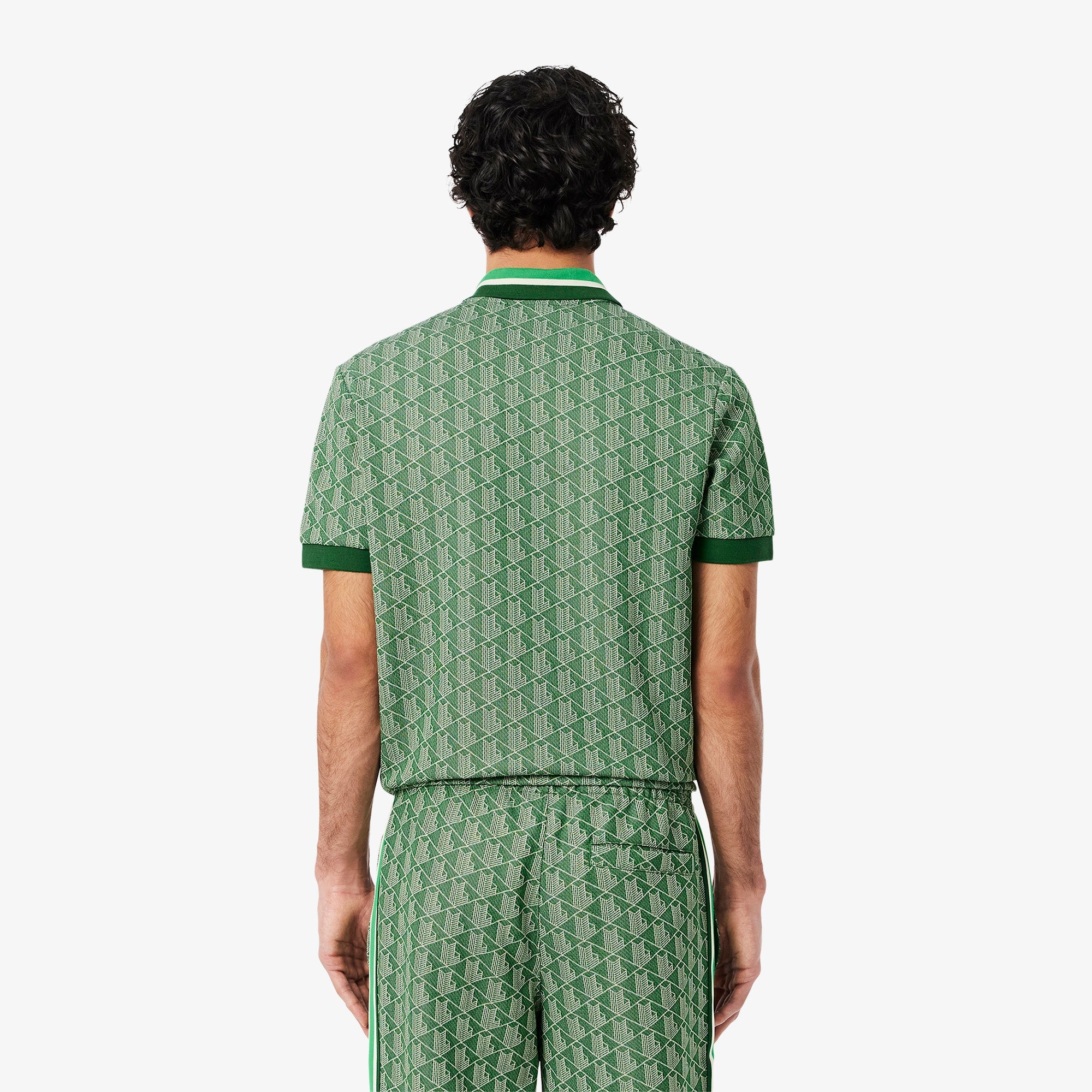 Lacoste Polo Jacquard Monograma Verde Lacoste