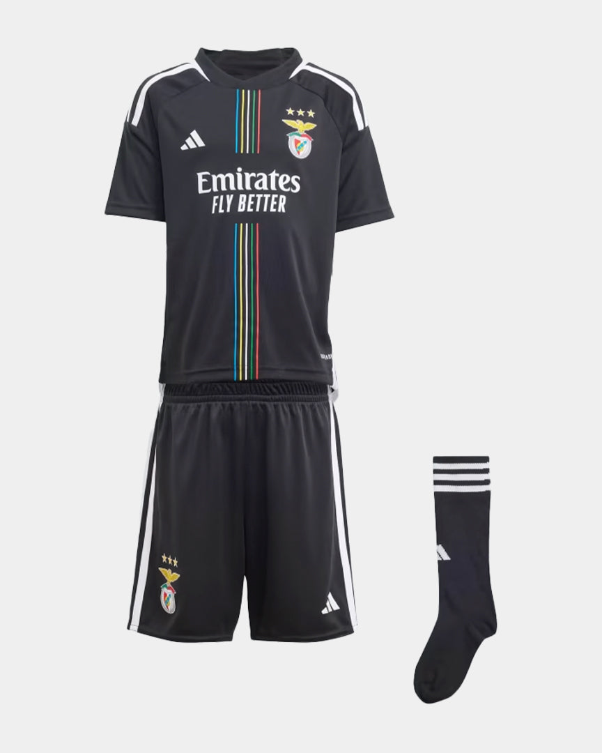 Kit Adidas Benfica Alternativo Júnior 23/24 IR2440 Preto