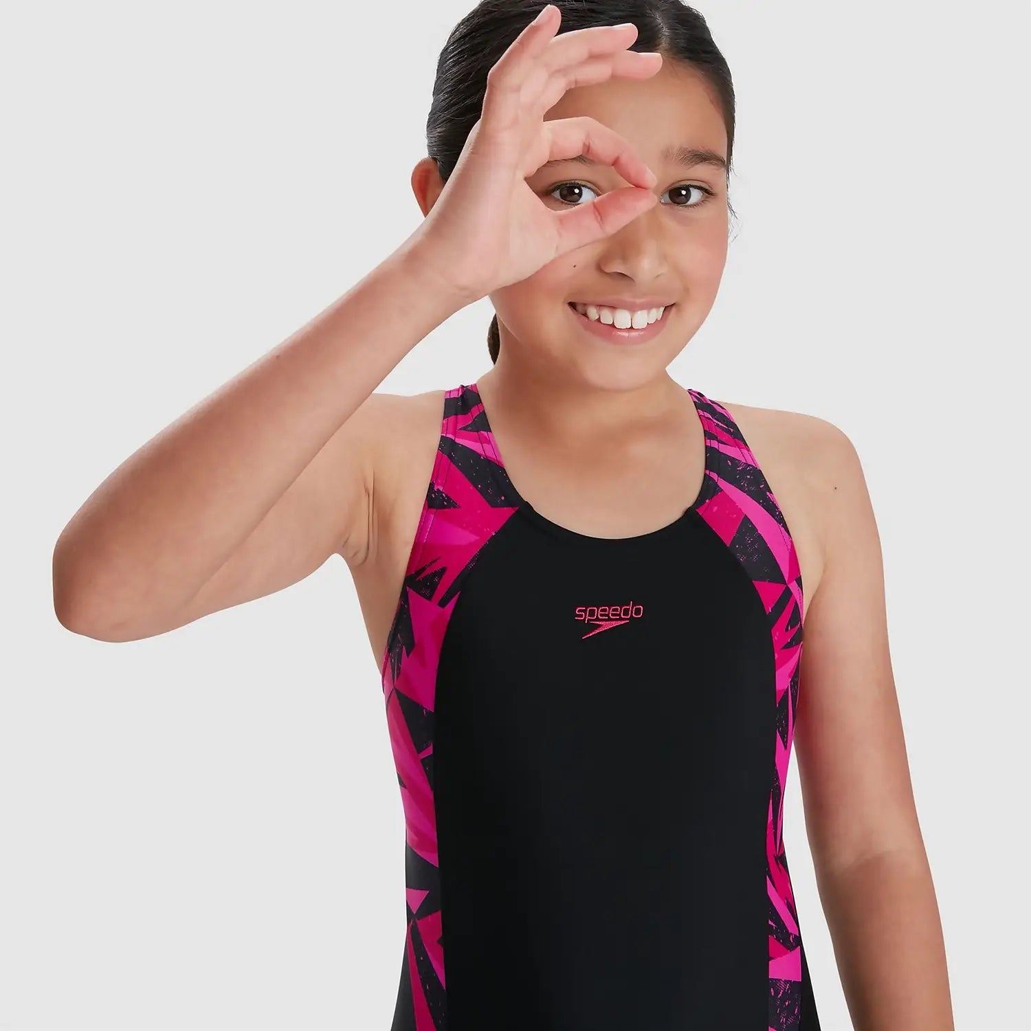 Fato de Banho Speedo J Preto/Rosa