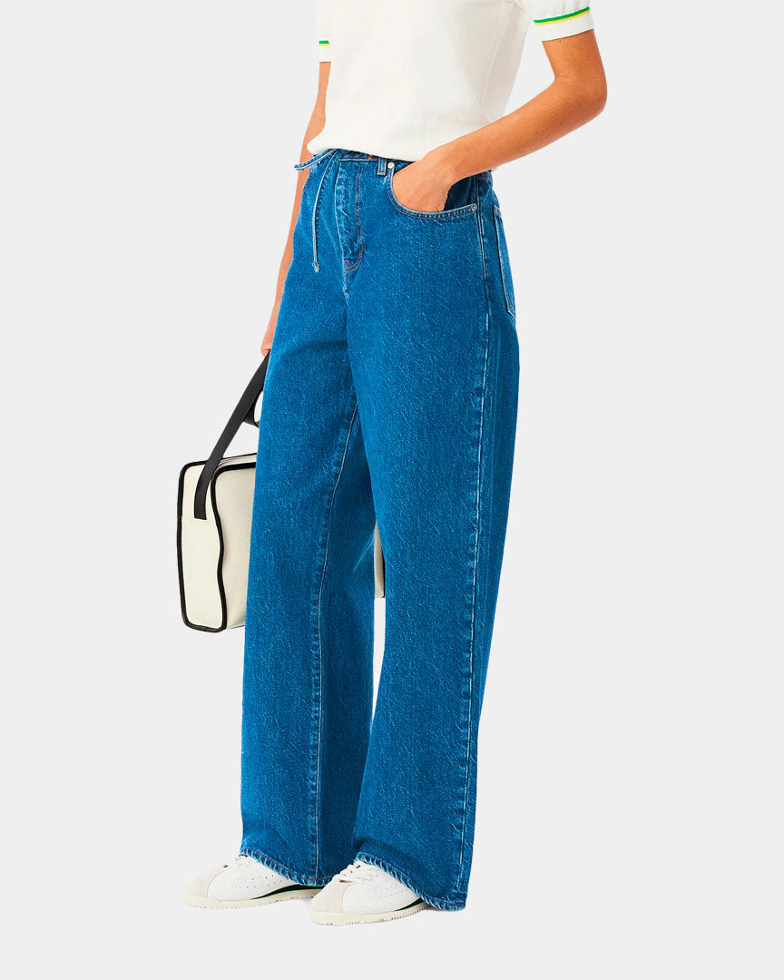 Lacoste Calças de Ganga Wide Fit Azuis HF02060036L