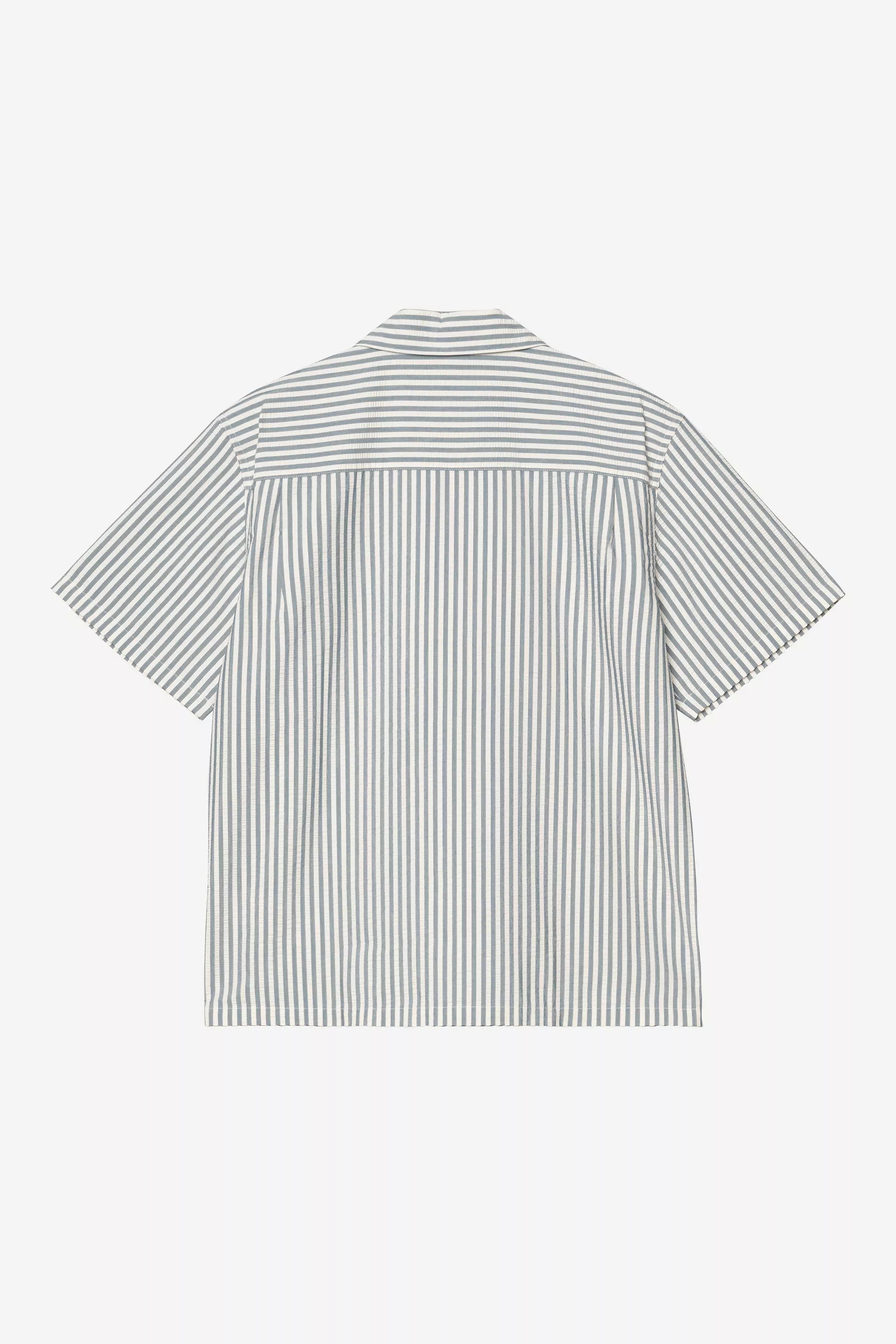 Camisa Homem Carhartt WIP Leavel Stripe Azul/Branco Carhartt