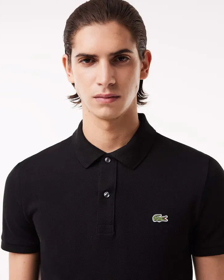 Lacoste Polo Ribbed Collar Shirt Preto Lacoste