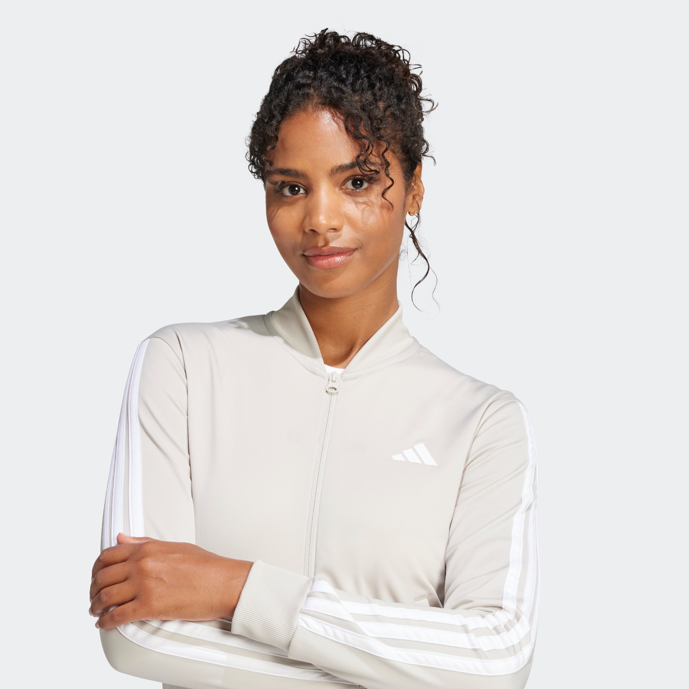 Adidas Fato de Treino 3-Stripes Essentials Mulher Bege Adidas