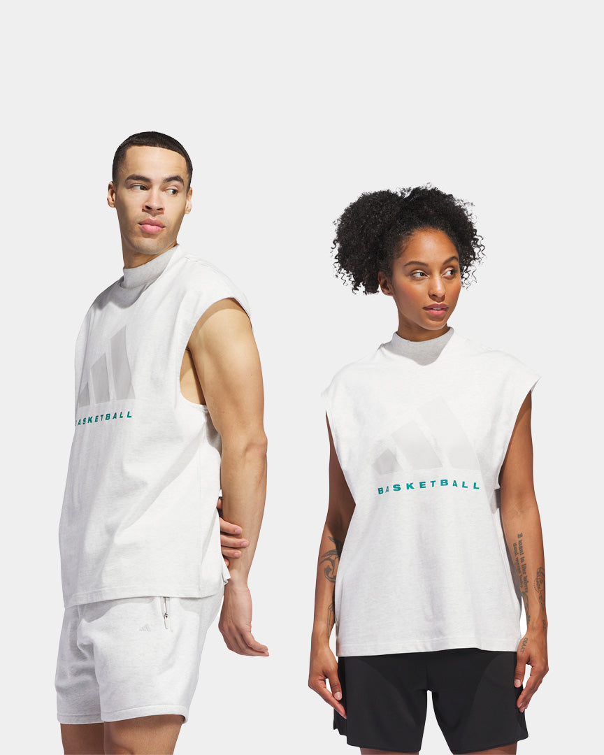 Adidas T-Shirt Basquetebol Unissexo Cinza Adidas