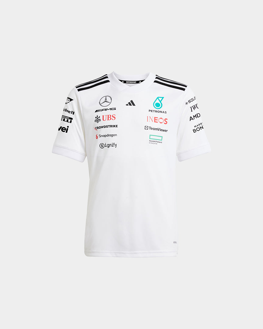 Adidas T-shirt Mercedes One Team Driver Jersey Jr Branco JX5803