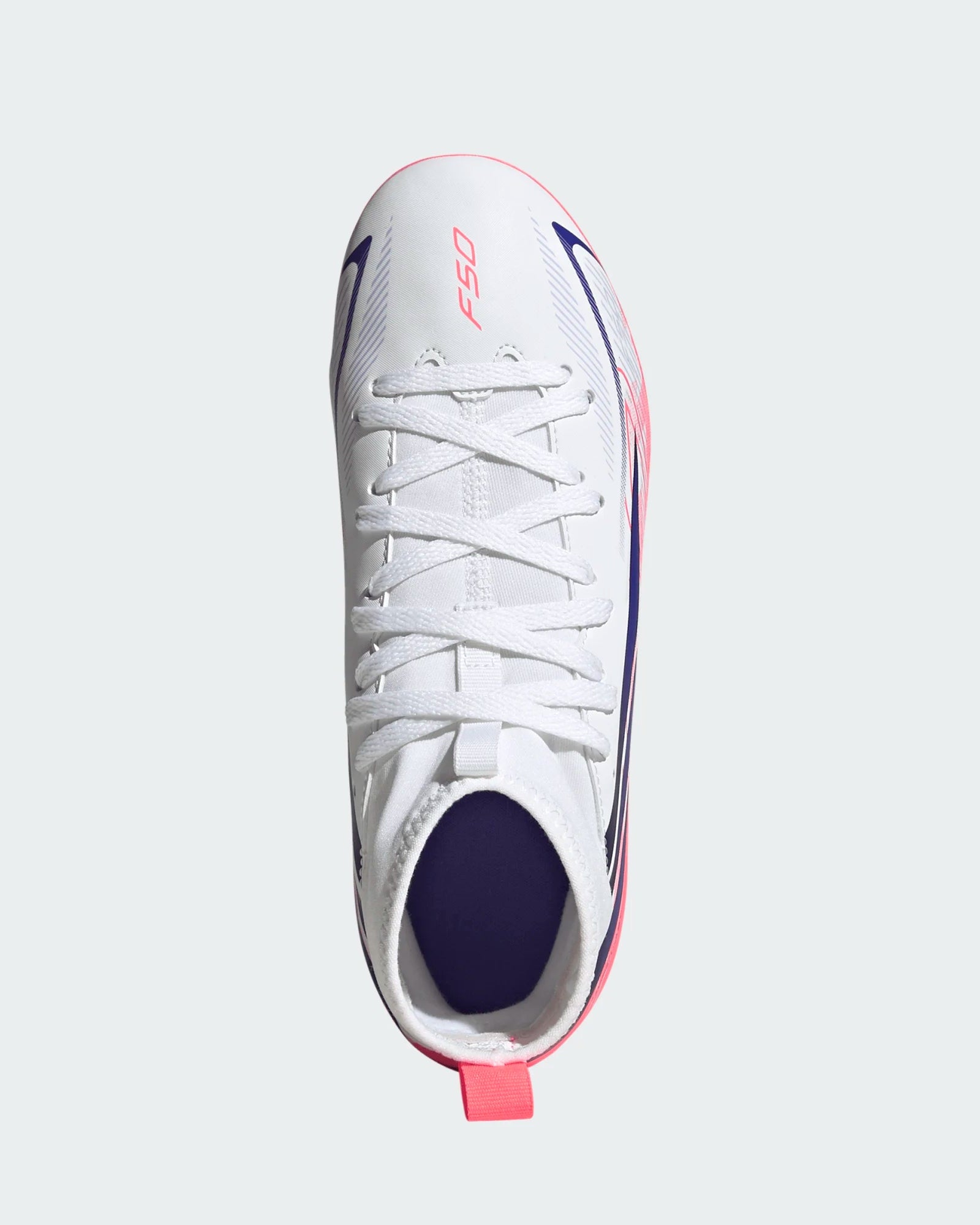Chuteiras Criança Adidas F50 Hyperfast Club Branco/Roxo/Laranja Adidas