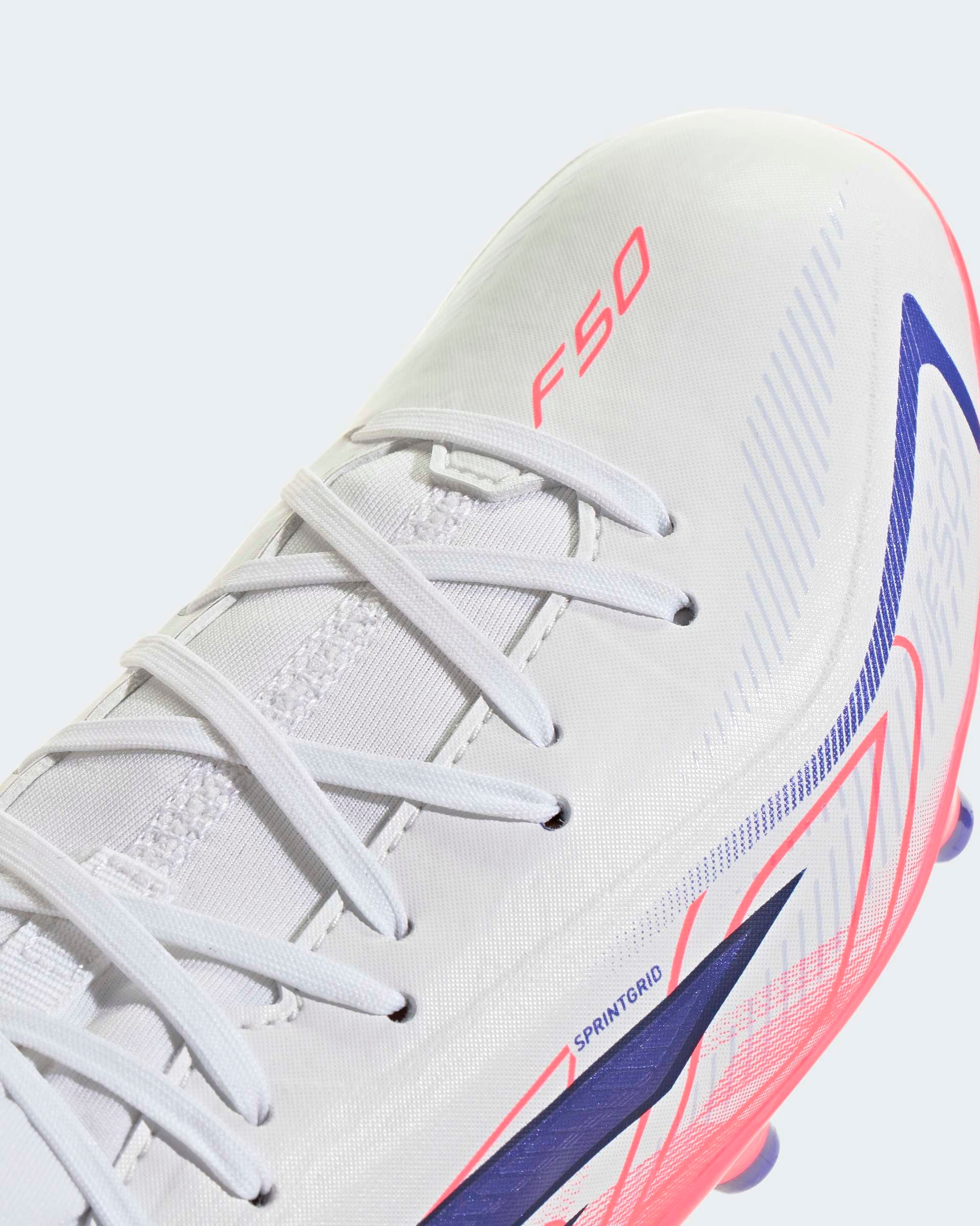 Chuteiras Adidas F50 Hyperfast League Mid FG Júnior Branco/Rosa Adidas