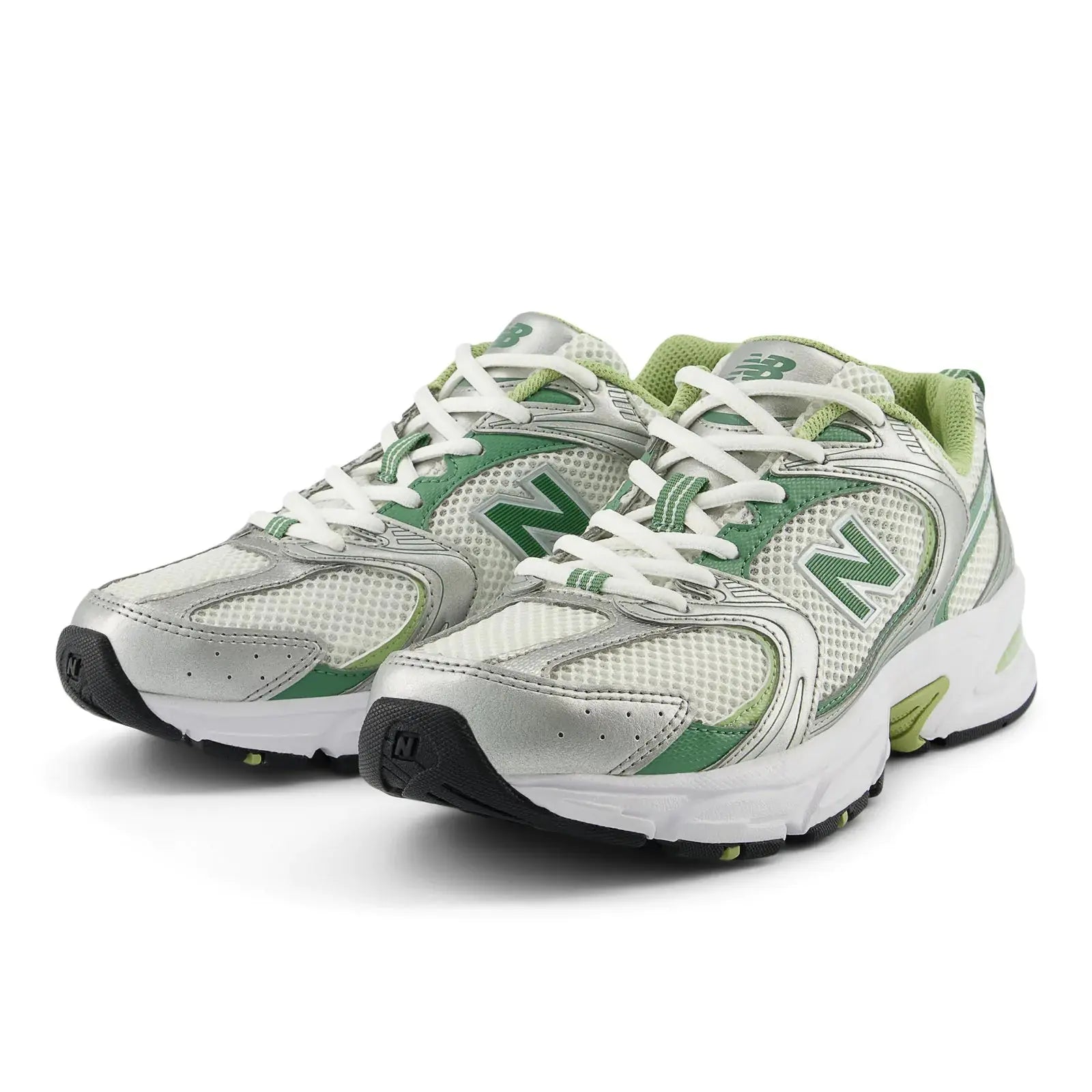 New Balance 530 Prateado/Verde New Balance