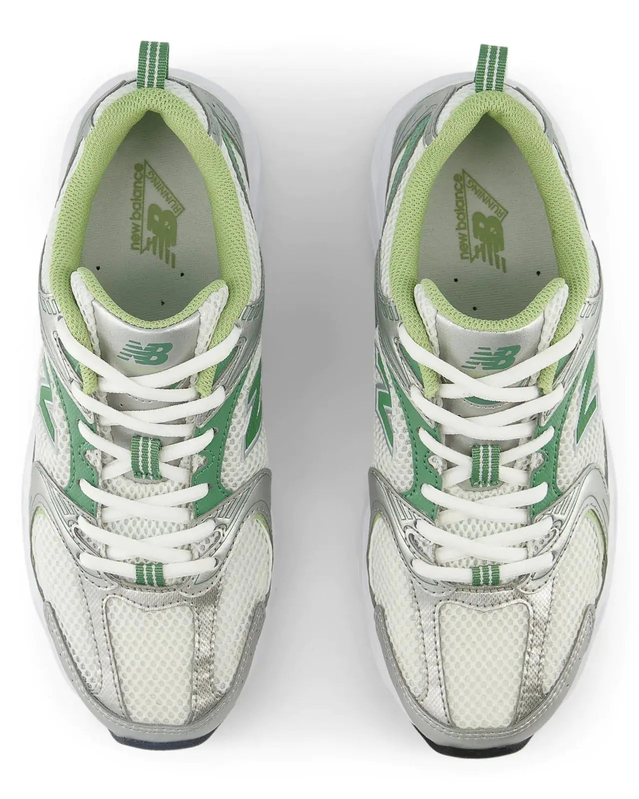 New Balance 530 Prateado/Verde New Balance