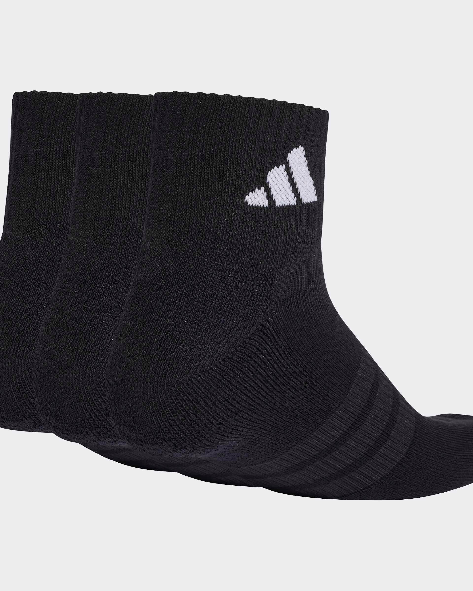 Meias Adidas Almofadadas Até o Tornozelo 3P Pretas Adidas