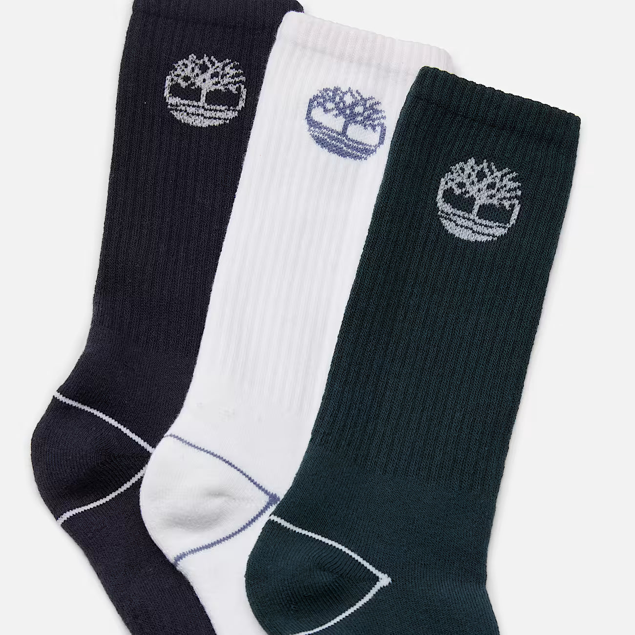 Meias Timberland Bowden Cano Médio Almofadadas 3P Multicor
