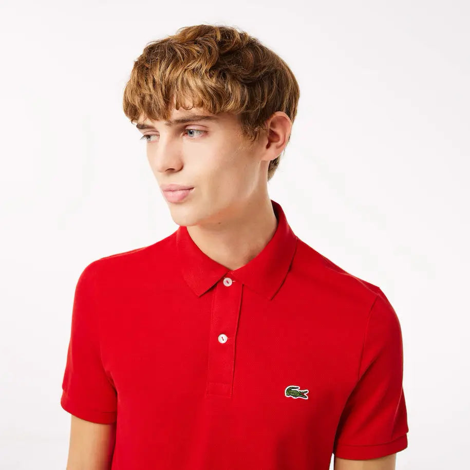 Lacoste Polo Ribbed Collar Shirt Vermelho Lacoste