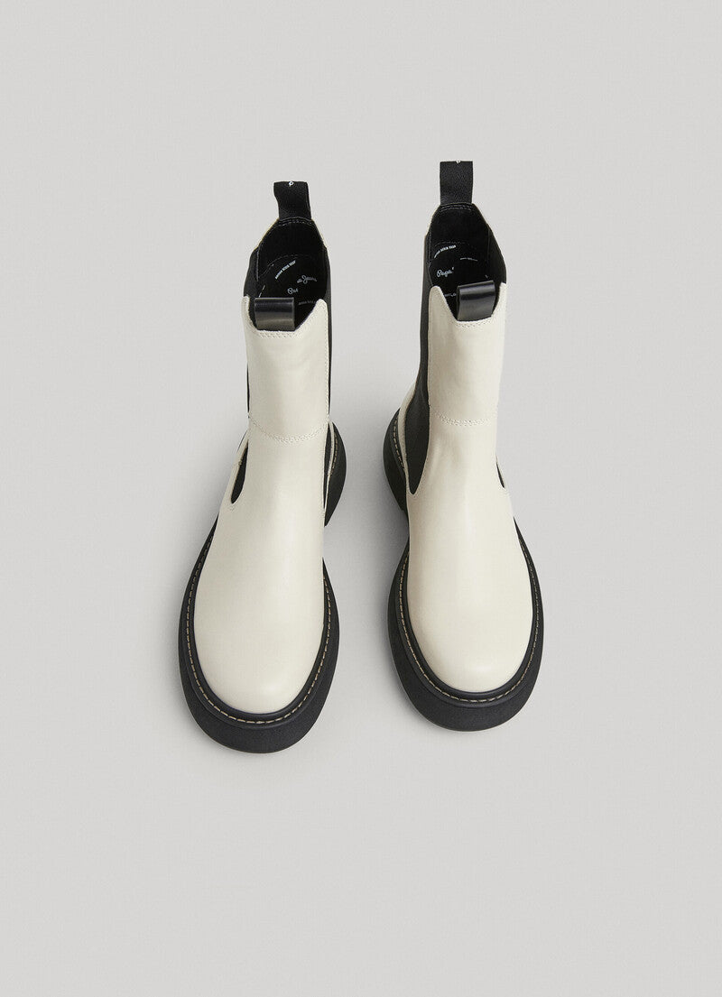 Pepe Jeans Botas Cano Alto Yoko Chelsea Brancas Pepe Jeans