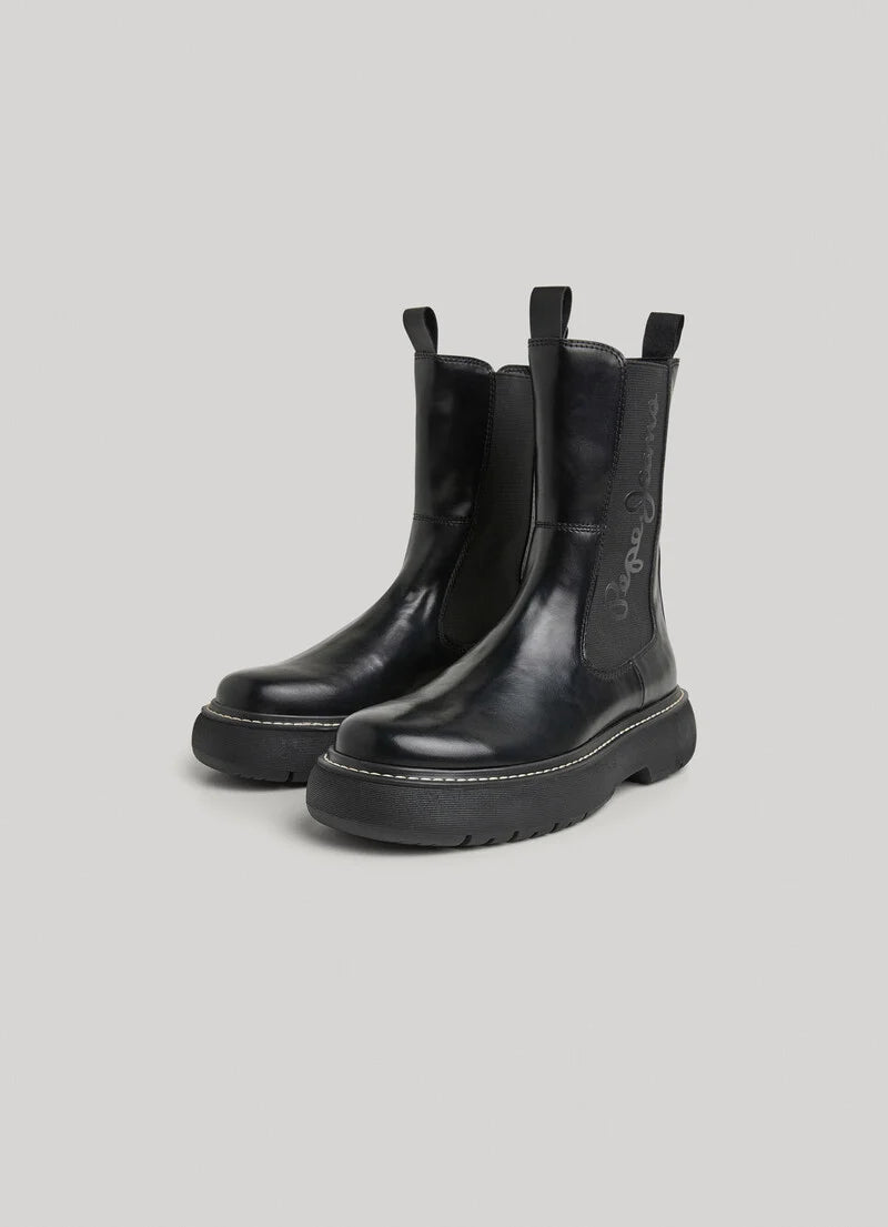 Pepe Jeans Botas Cano Alto Yoko Chelsea Pretas Pepe Jeans