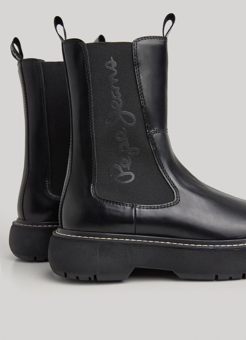 Pepe Jeans Botas Cano Alto Yoko Chelsea Pretas Pepe Jeans
