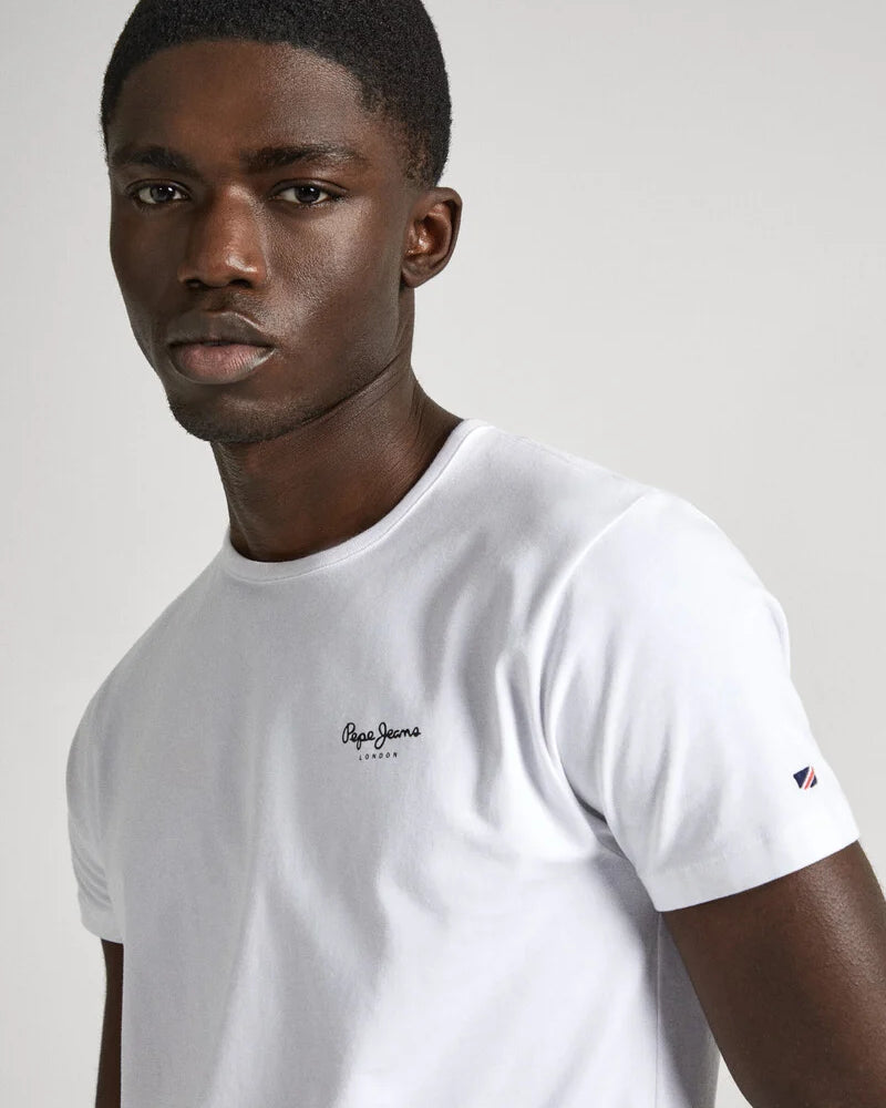 Pepe Jeans T-Shirt Logo Slim Branca Pepe Jeans