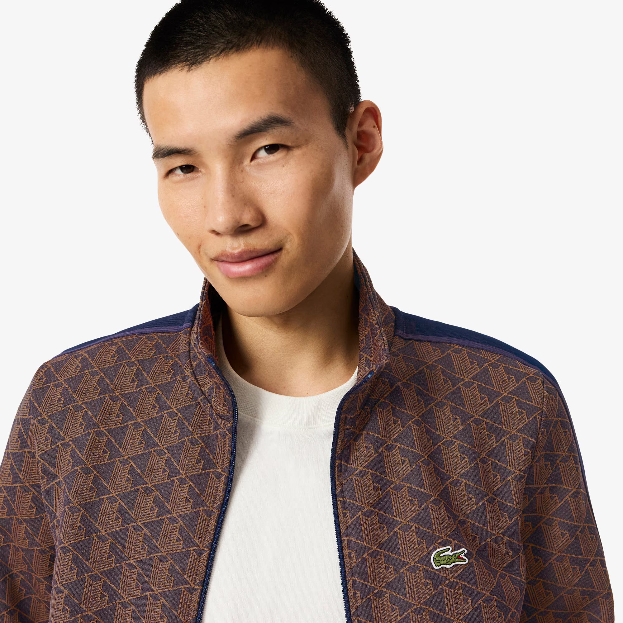 Lacoste Casaco Paris Monograma Violeta/Castanho Lacoste