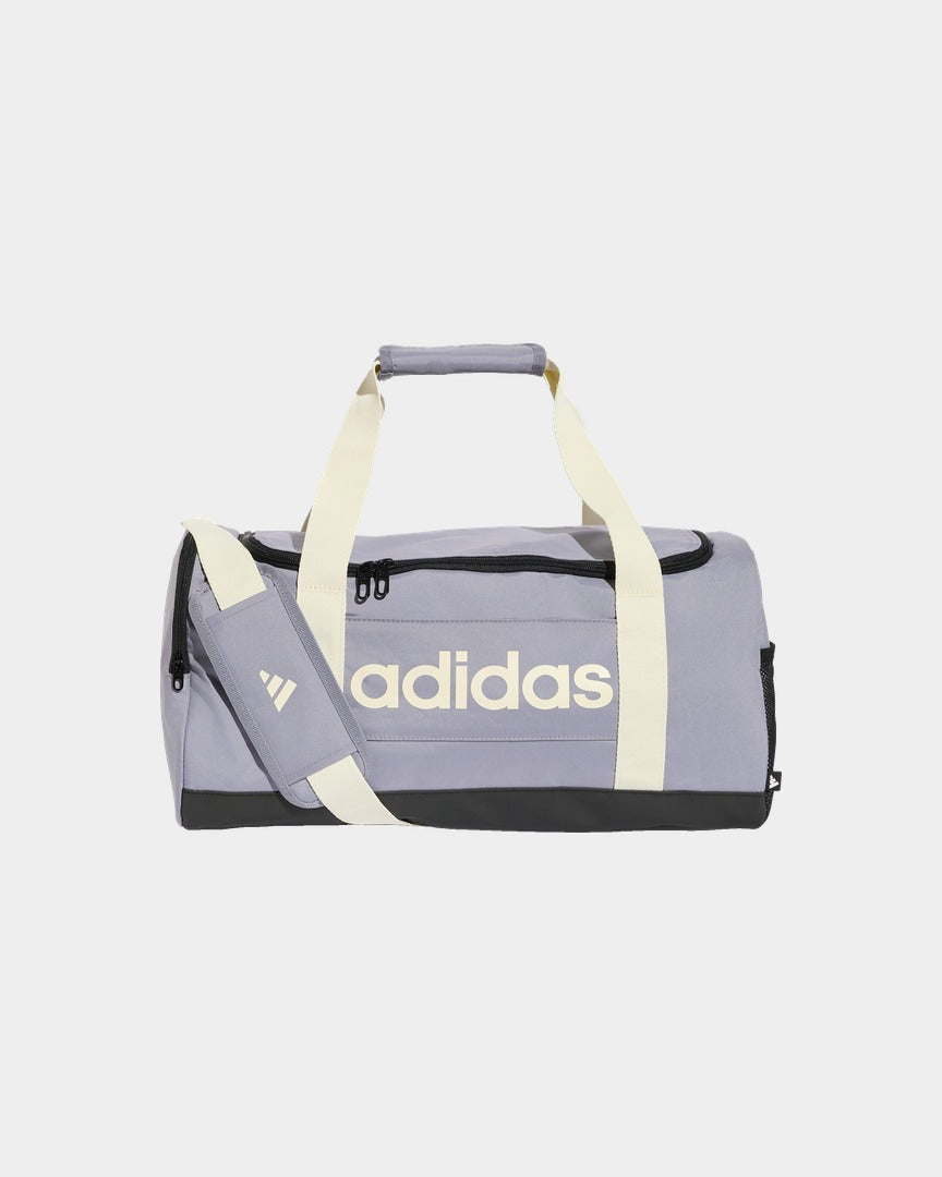 Saco Adidas Linear Duffel S Cinza vista frontal