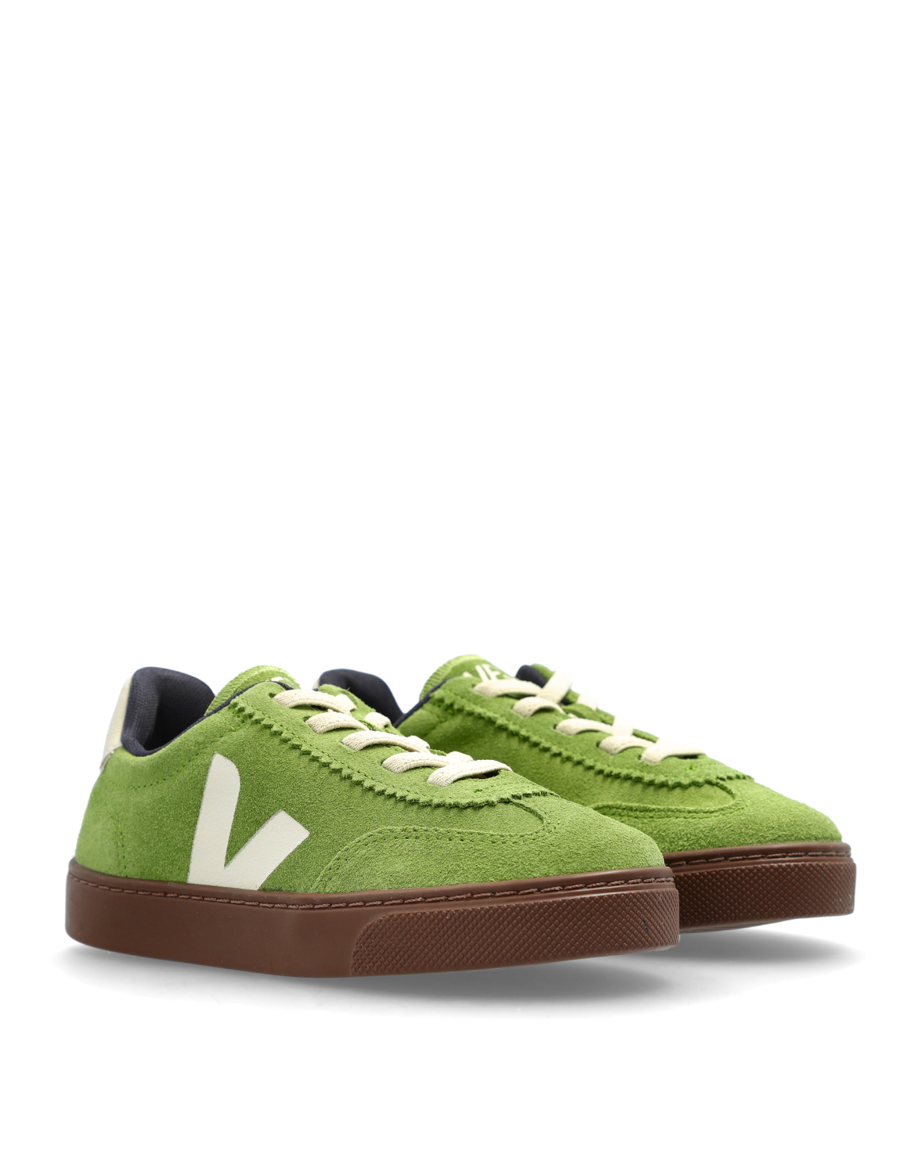 Sapatilha Criança Veja Small Volley O.T Leather Camurça Verde