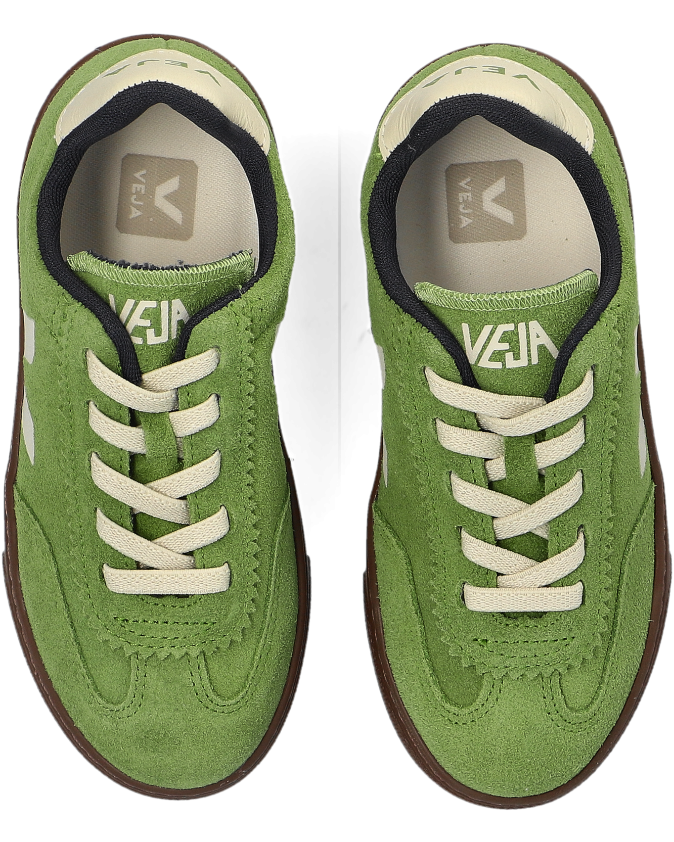 Sapatilha Criança Veja Small Volley O.T Leather Camurça Verde