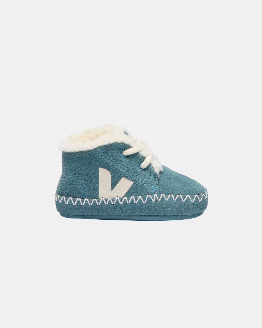 Sapatilha Veja Bebé Winter Light ZZ Suede Azul
