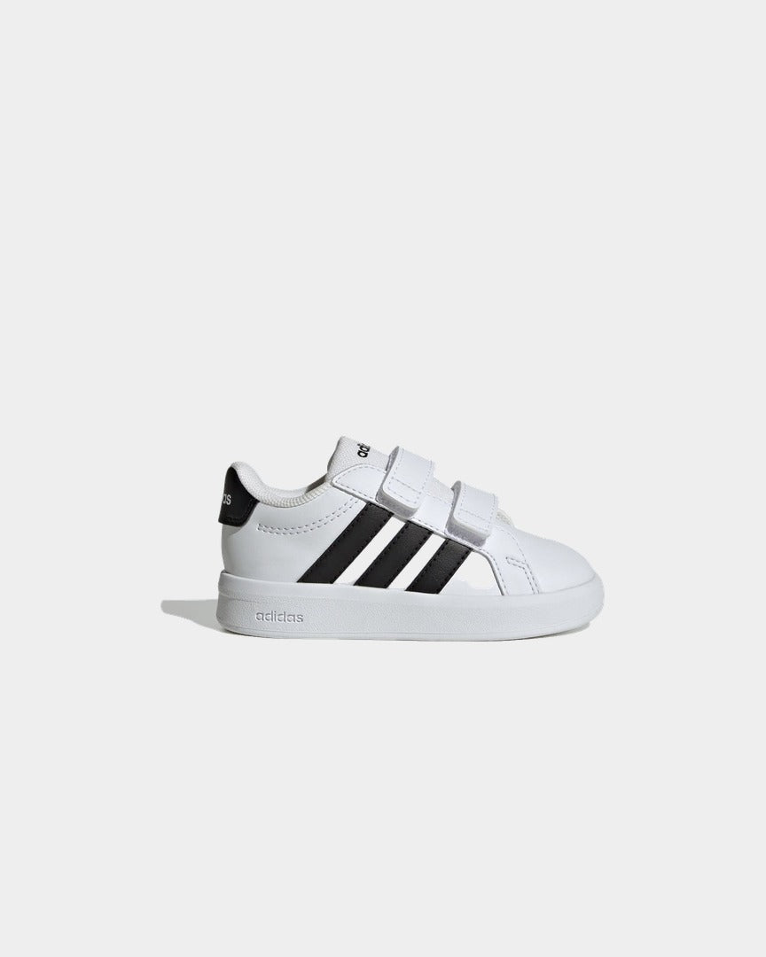 Sapatilhas Bebé Adidas Grand Court 3.0 Branca/Preta vista lateral