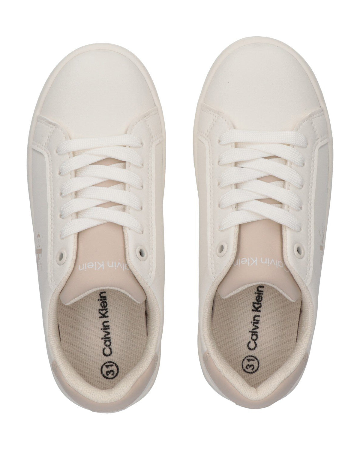 Sapatilhas Calvin Klein Low Cut Lace Mulher Branco/Bege