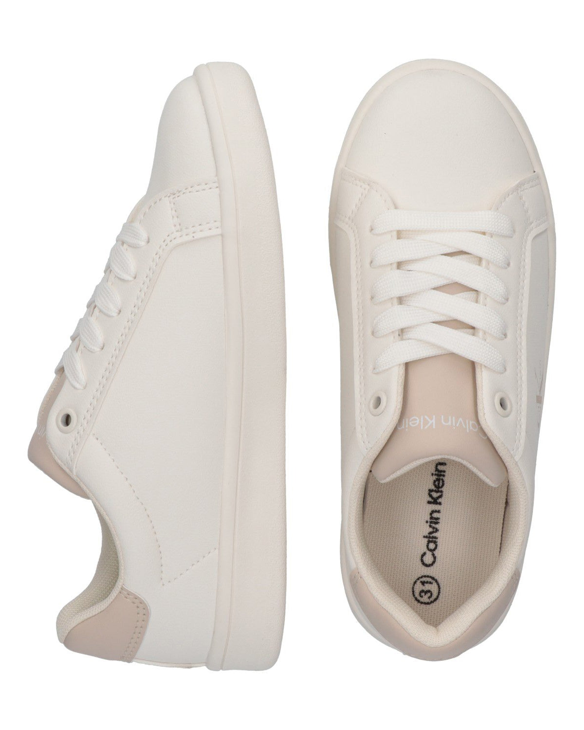 Sapatilhas Calvin Klein Low Cut Lace Mulher Branco/Bege