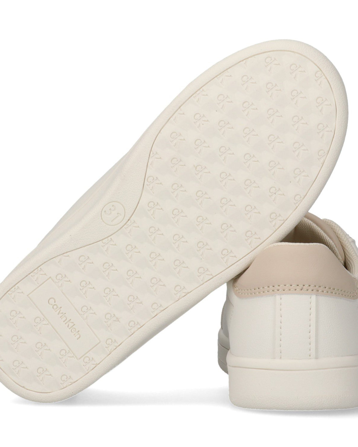 Sapatilhas Calvin Klein Low Cut Lace Mulher Branco/Bege