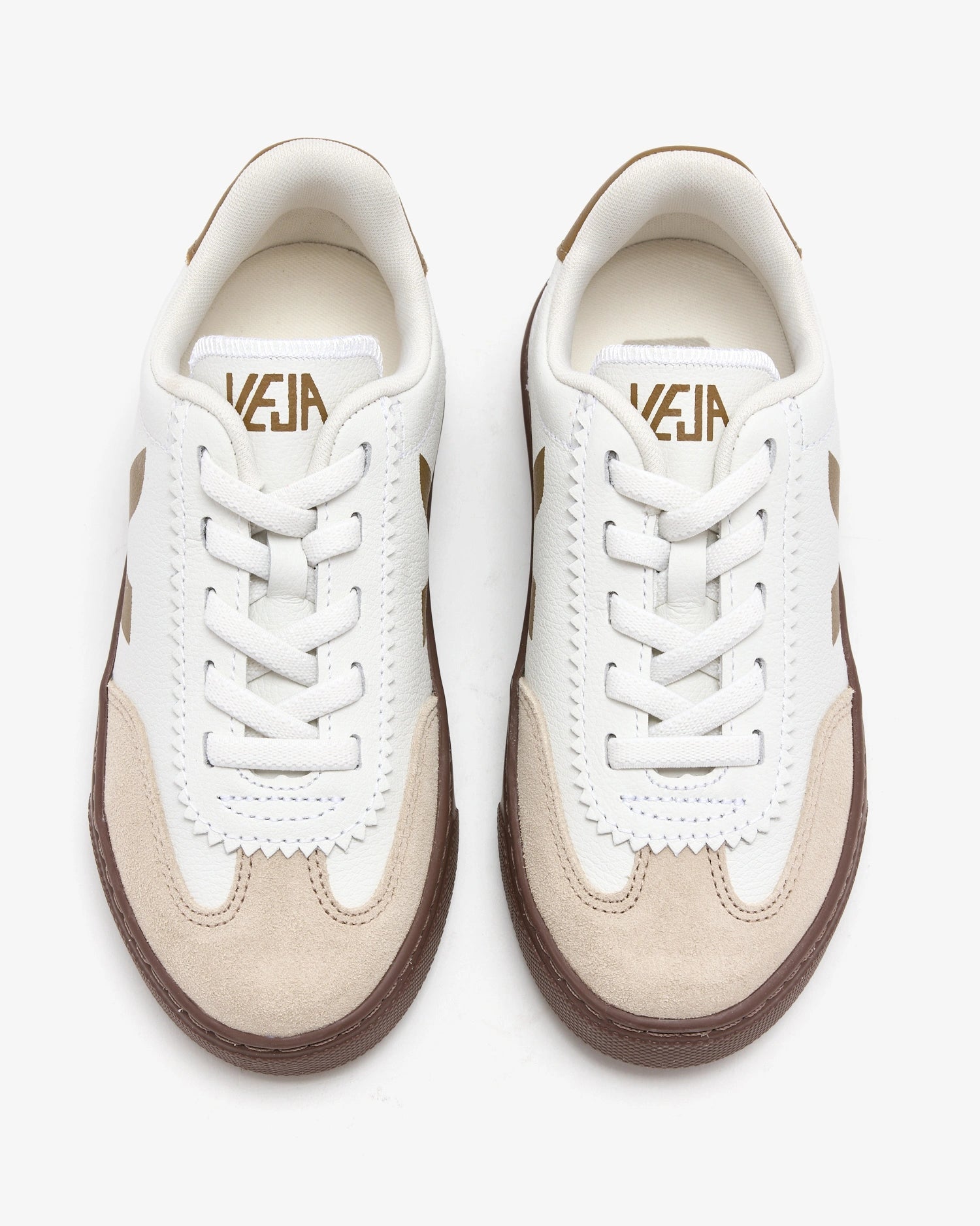 Sapatilhas Criança Veja Small Volley O.T Leather Branco/Castanho Veja