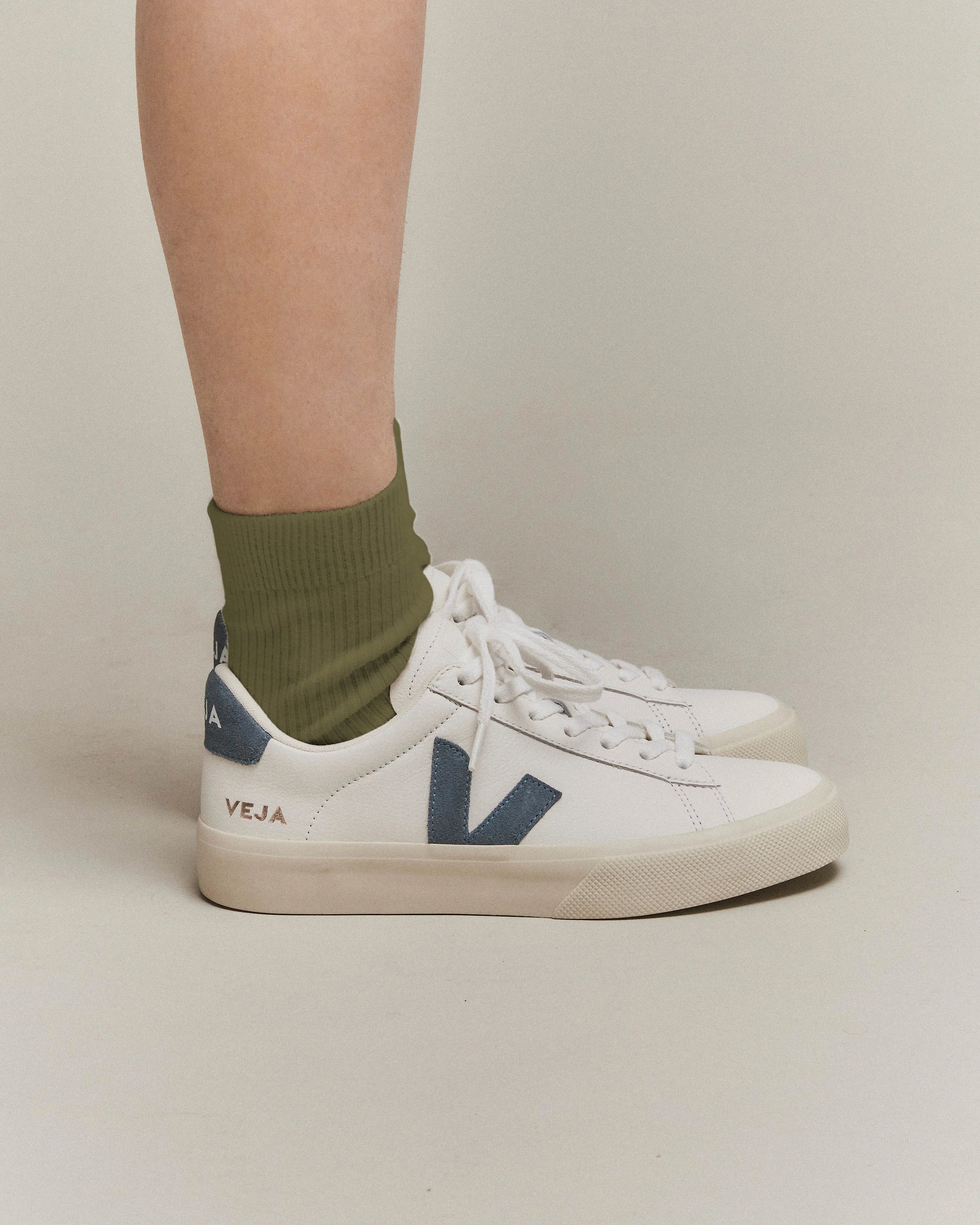 Sapatilhas Homem Veja Campo Leather Branco/Azul Veja