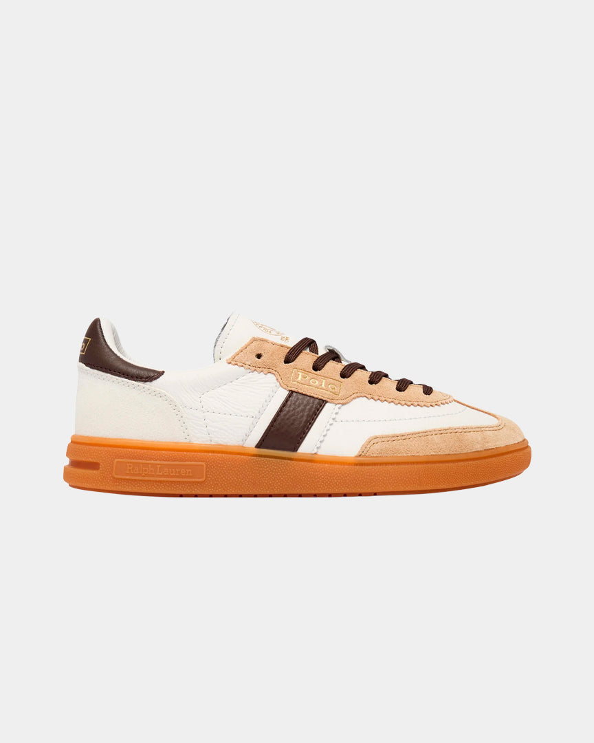 Sapatilhas Mulher Ralph Lauren Bedford Branca/Castanho Polo Ralph Lauren