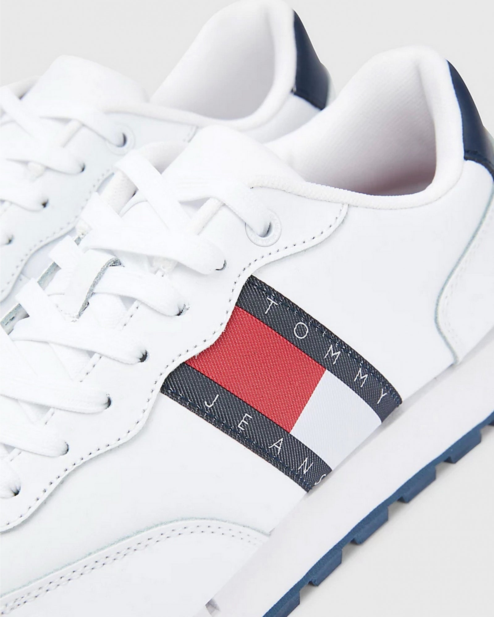 Sapatilhas Tommy Hilfiger Leather Runner Homem Branca