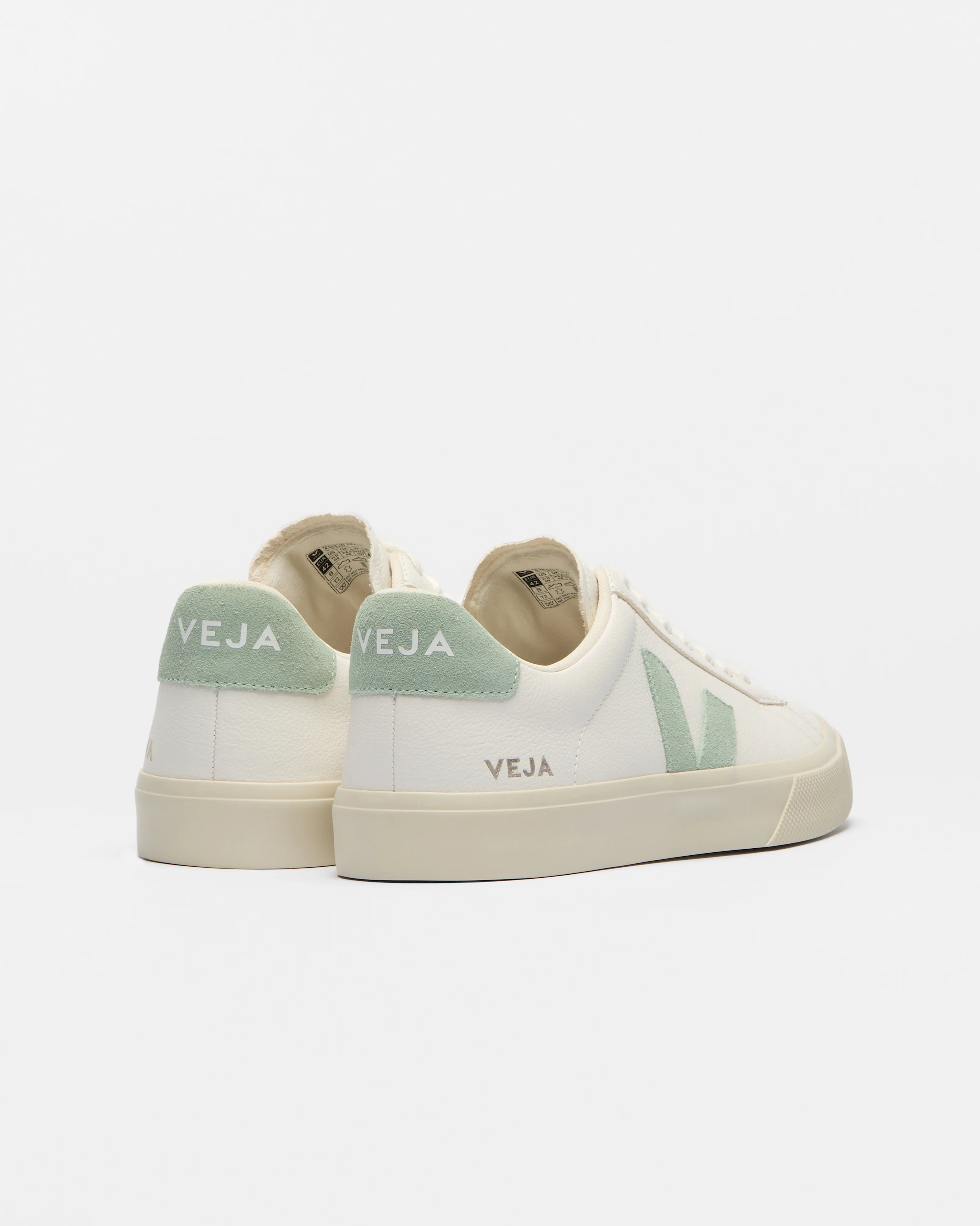 Sapatilhas Veja Campo Leather Branco/Verde Água Veja
